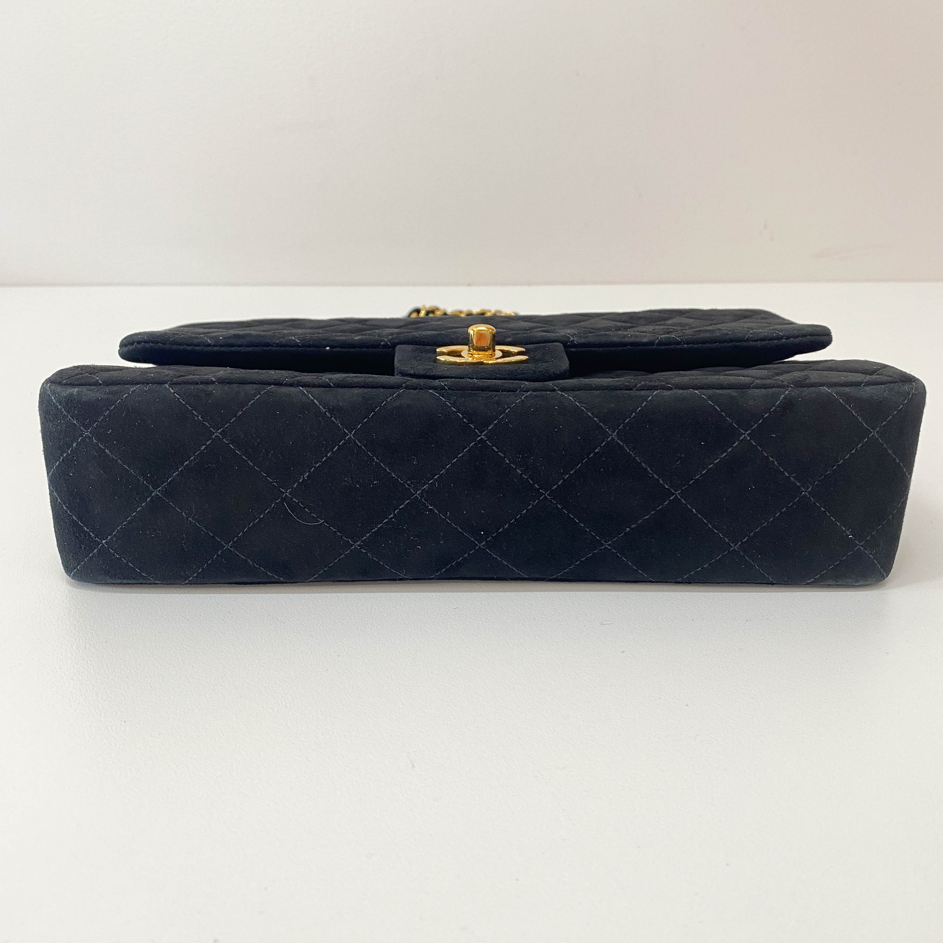 Timeless Classic Flap Black Suede Matelasse 25