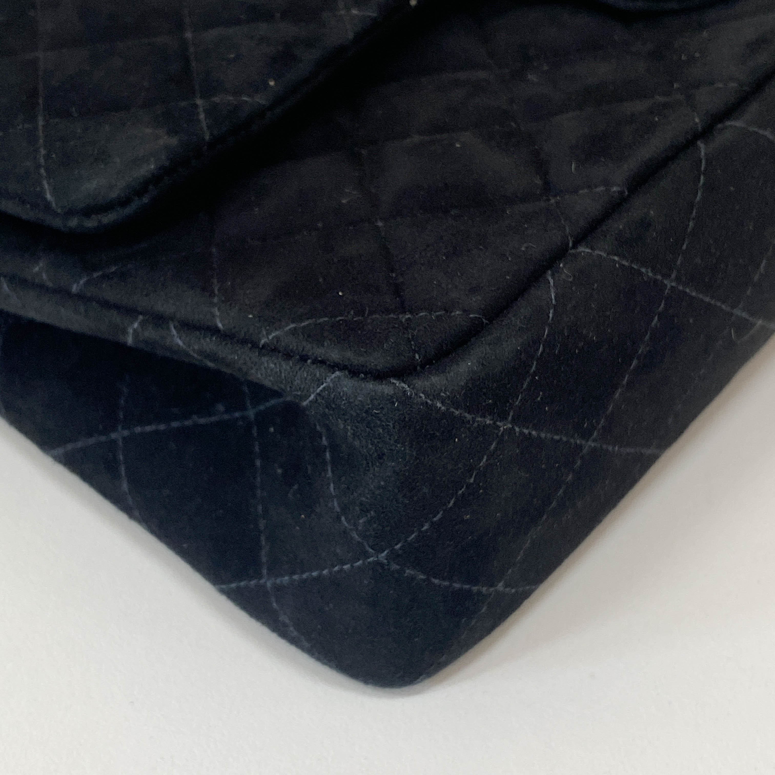 Timeless Classic Flap Black Suede Matelasse 25