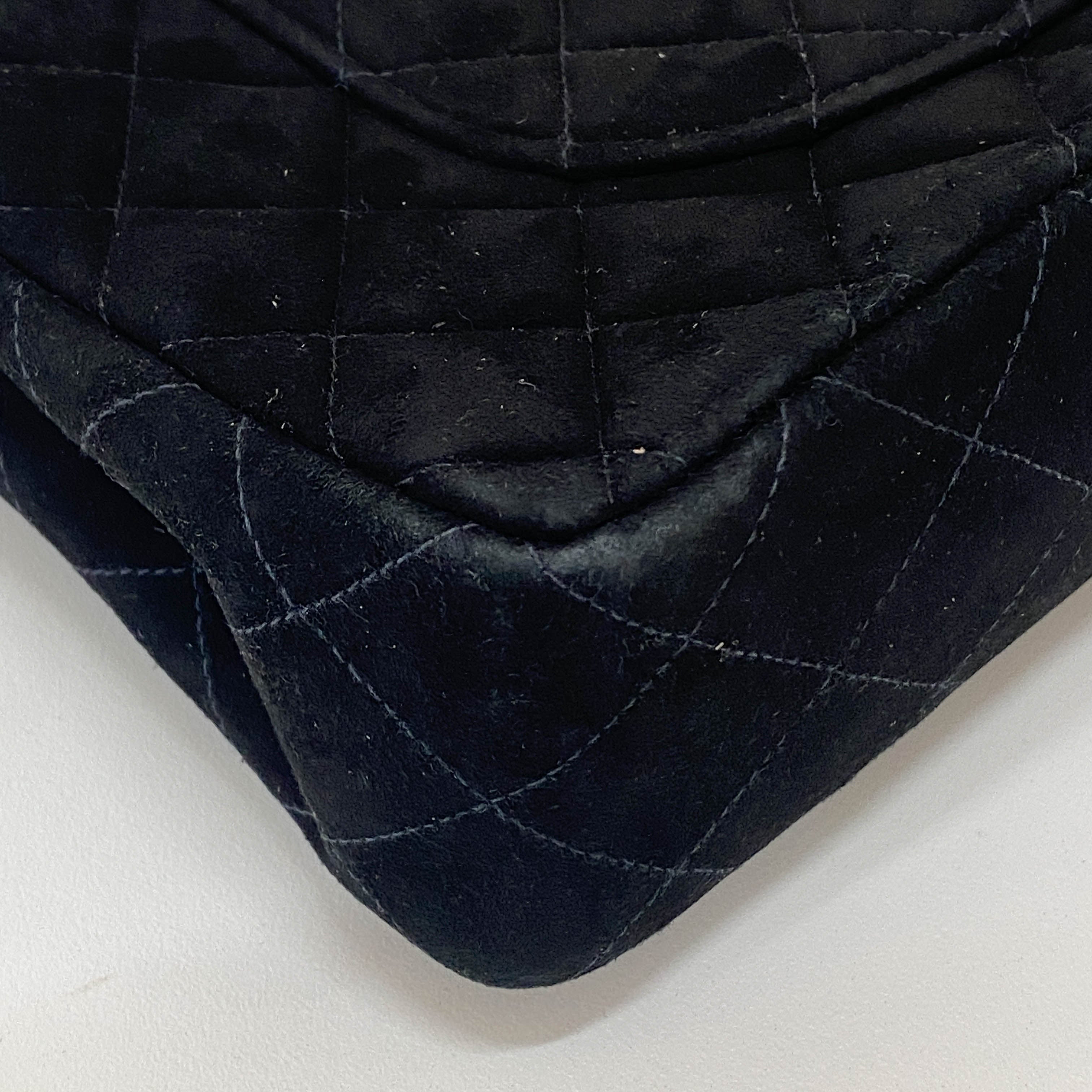 Timeless Classic Flap Black Suede Matelasse 25