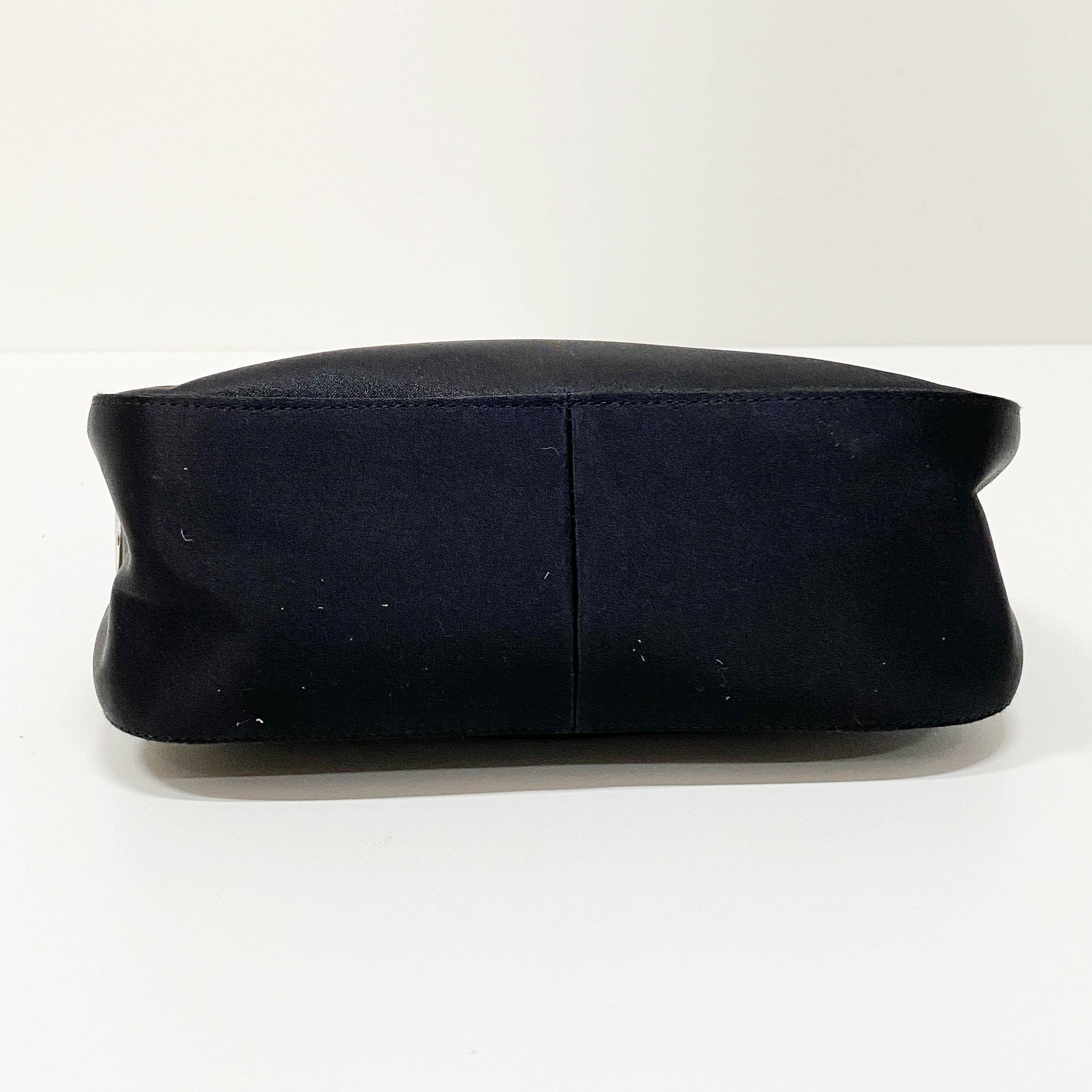 Small Black Satin Shoulder Bag