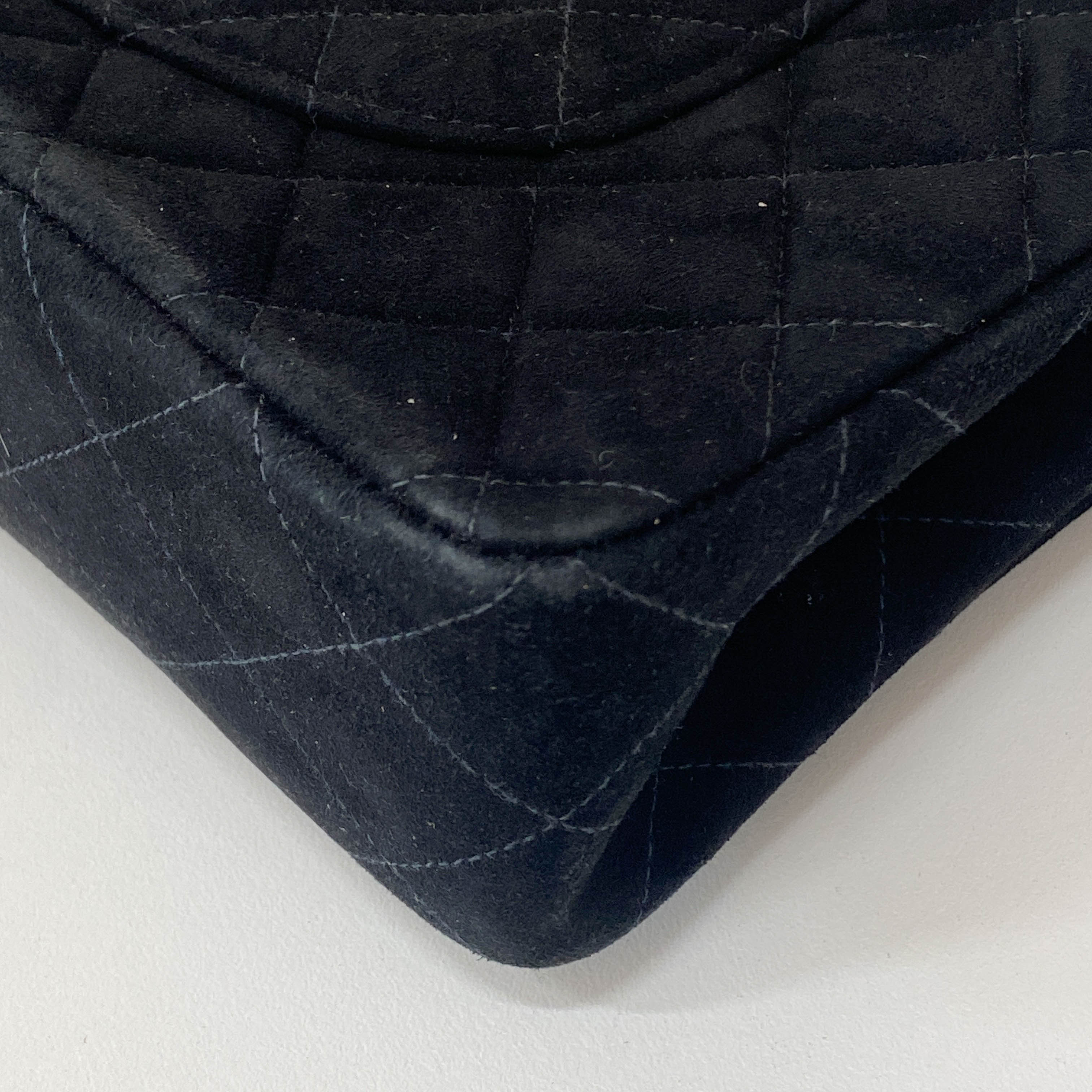 Timeless Classic Flap Black Suede Matelasse 25