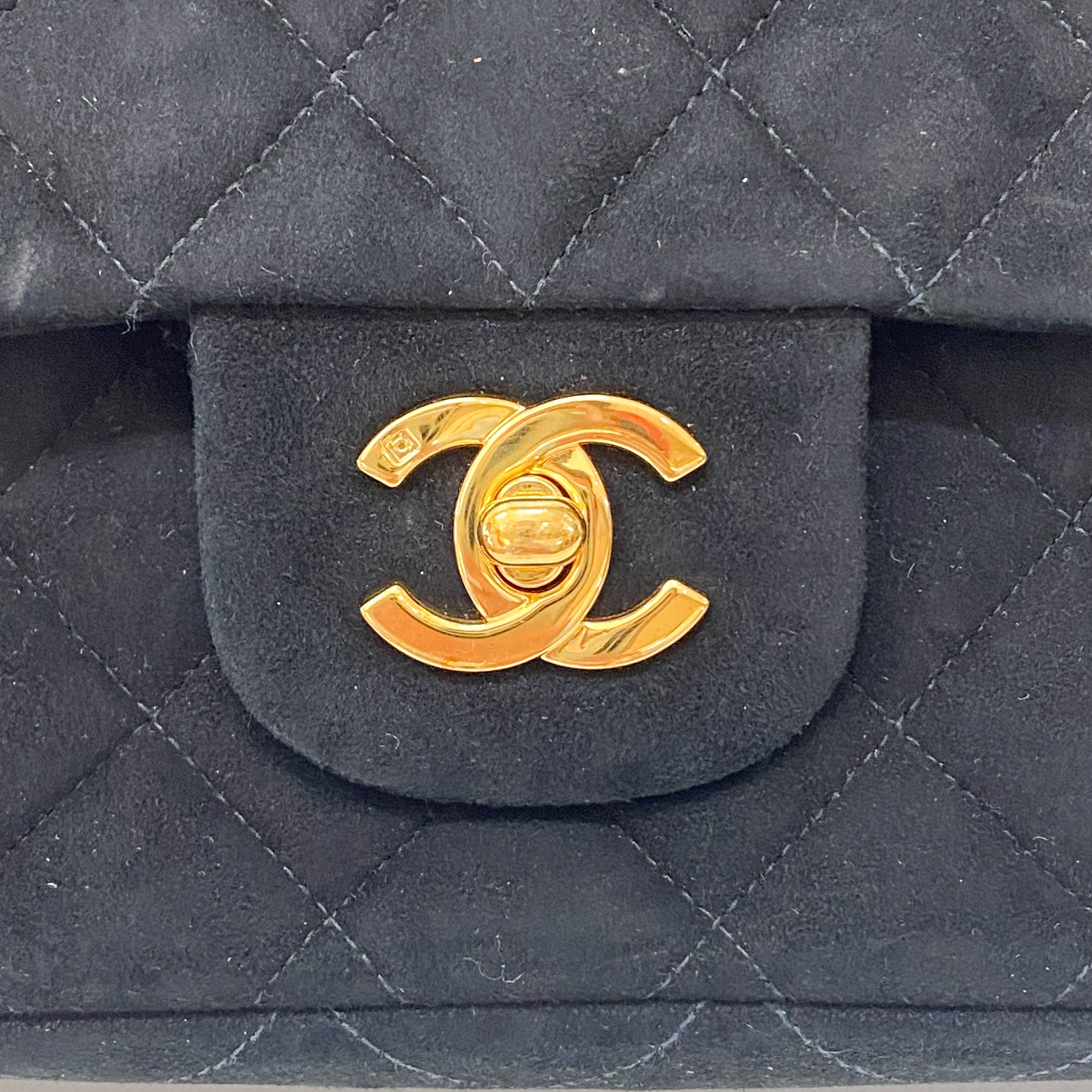 Timeless Classic Flap Black Suede Matelasse 25