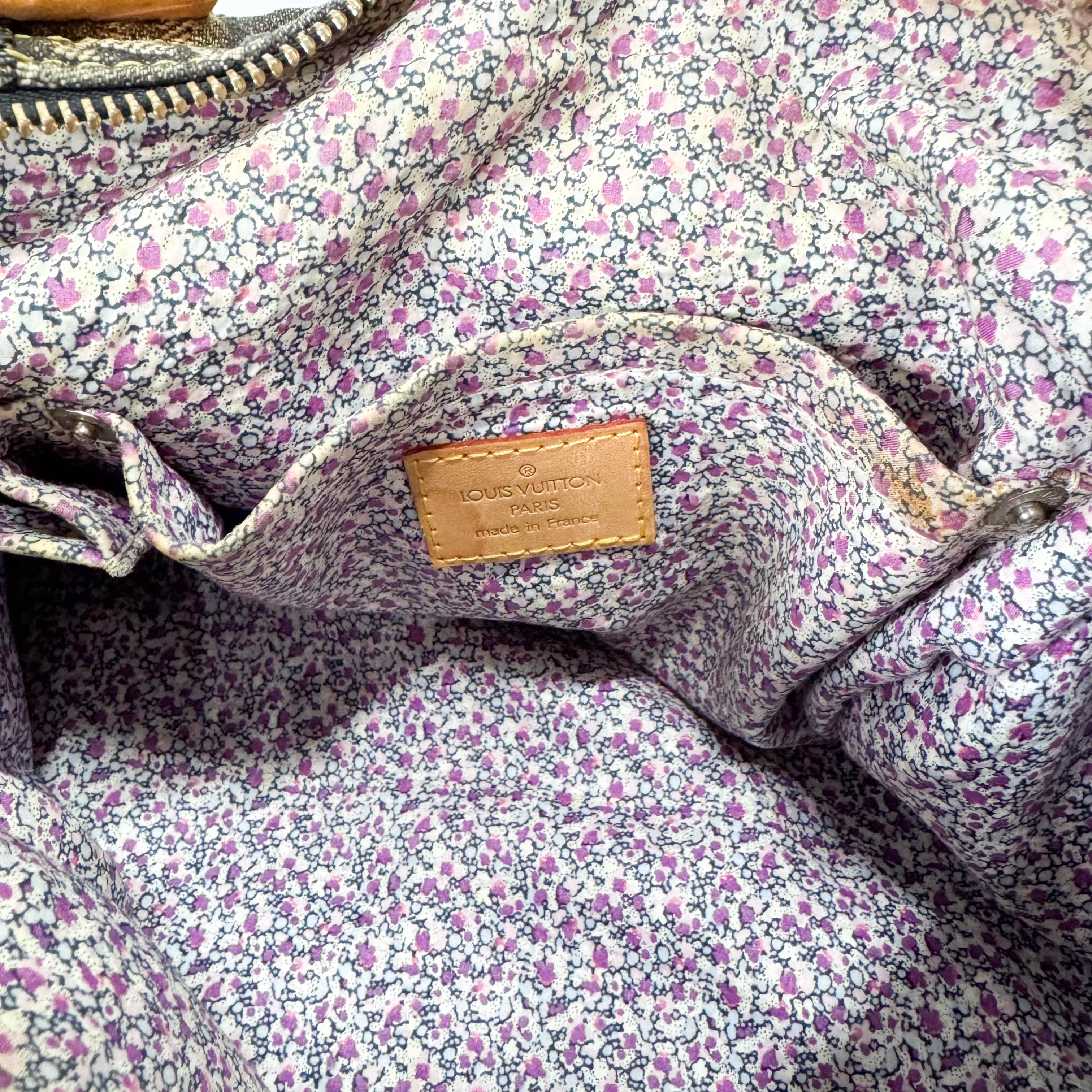 Monogram Speedy 30 Grey Denim Patchwork Bag