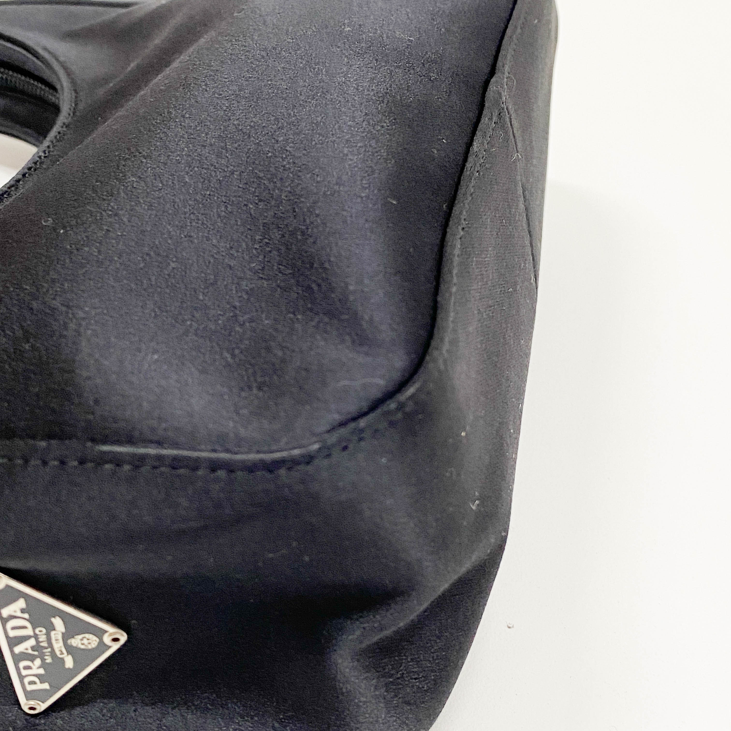 Small Black Satin Shoulder Bag