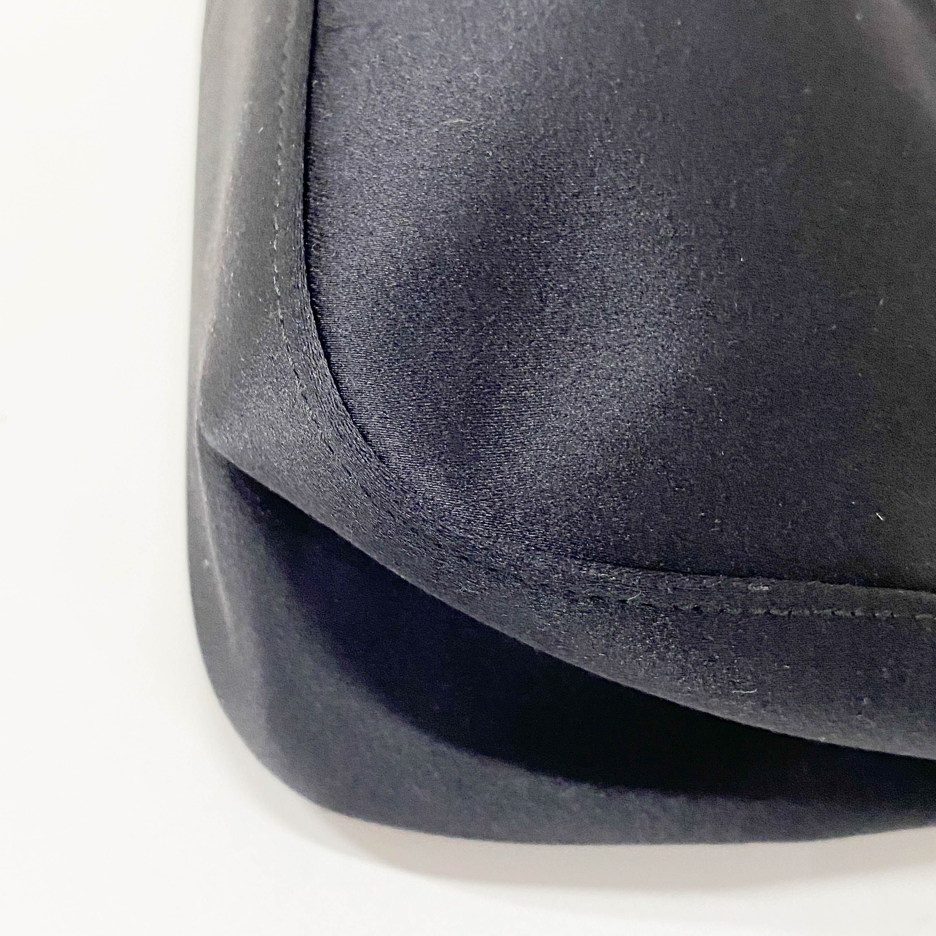 Small Black Satin Shoulder Bag