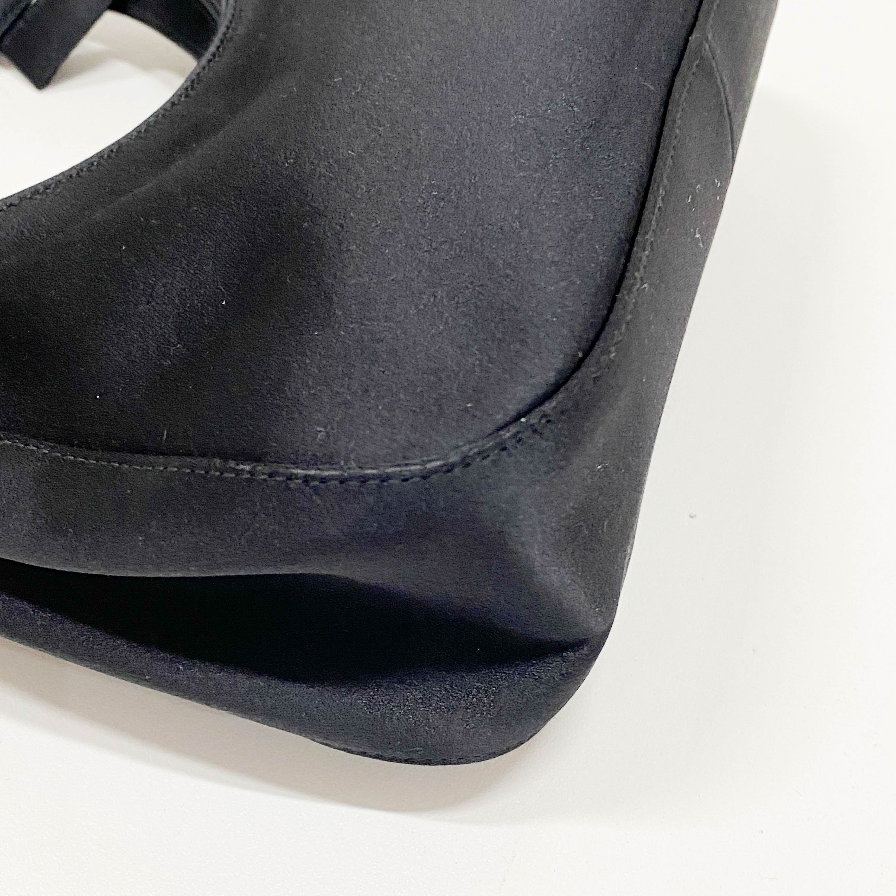 Small Black Satin Shoulder Bag