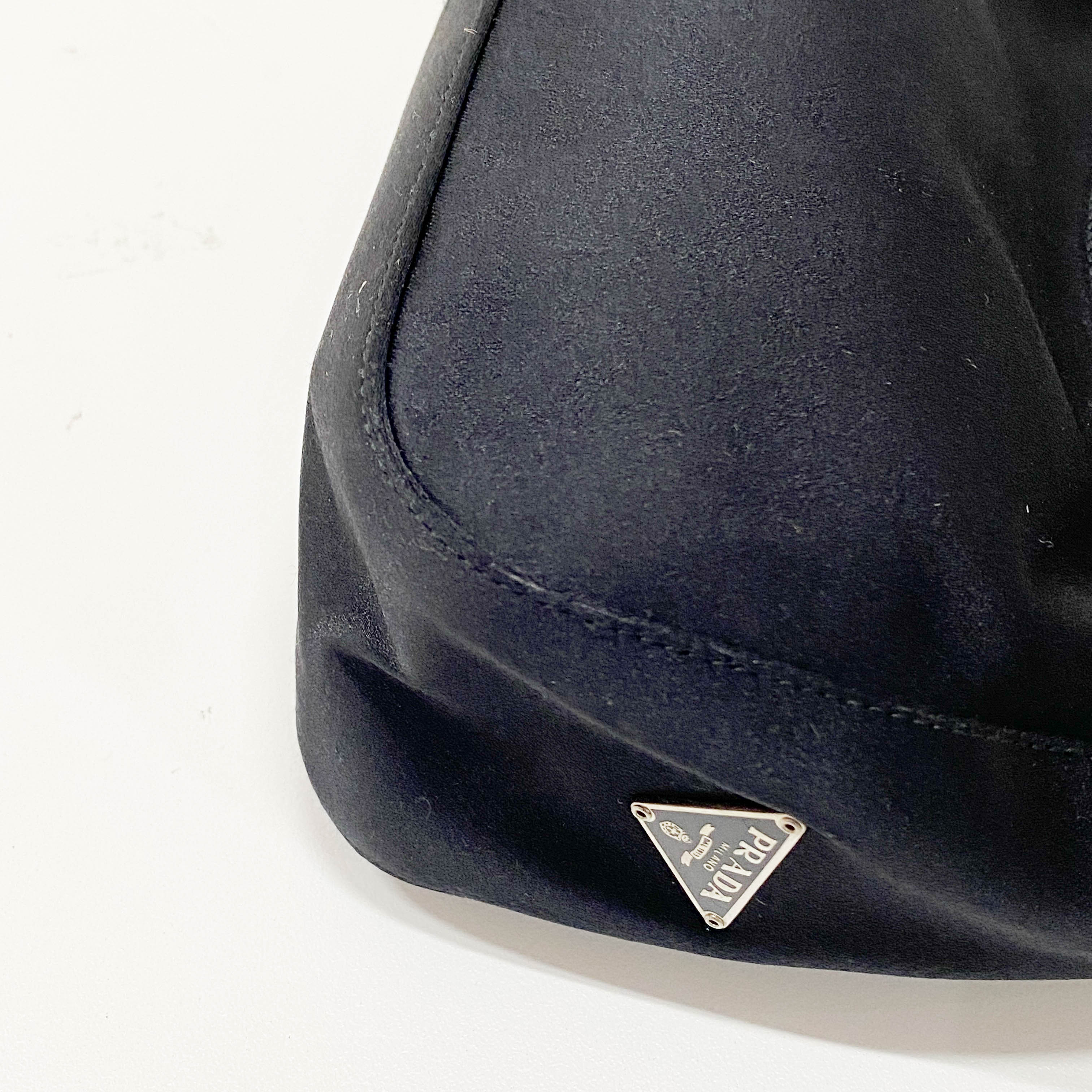 Small Black Satin Shoulder Bag