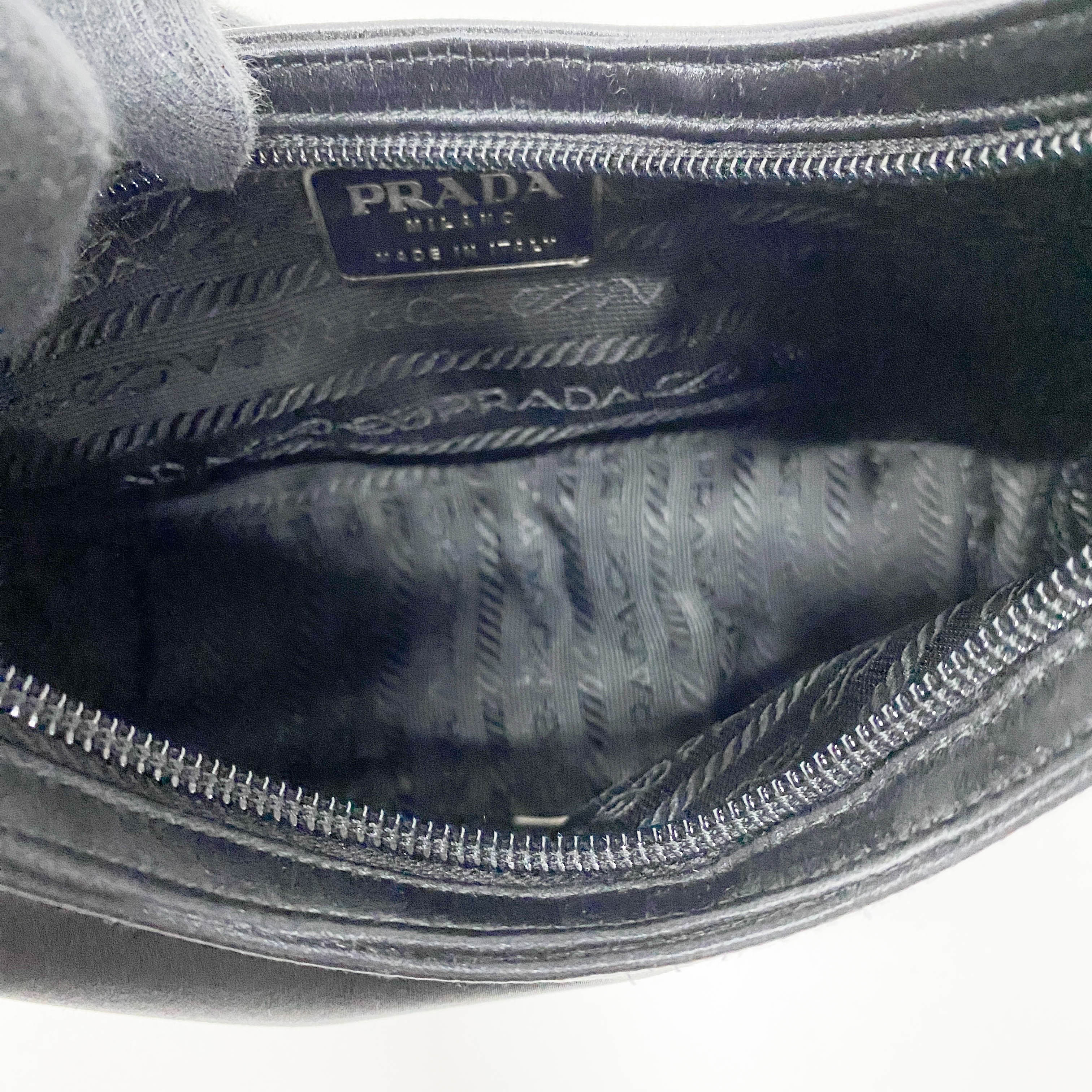 Small Black Satin Shoulder Bag