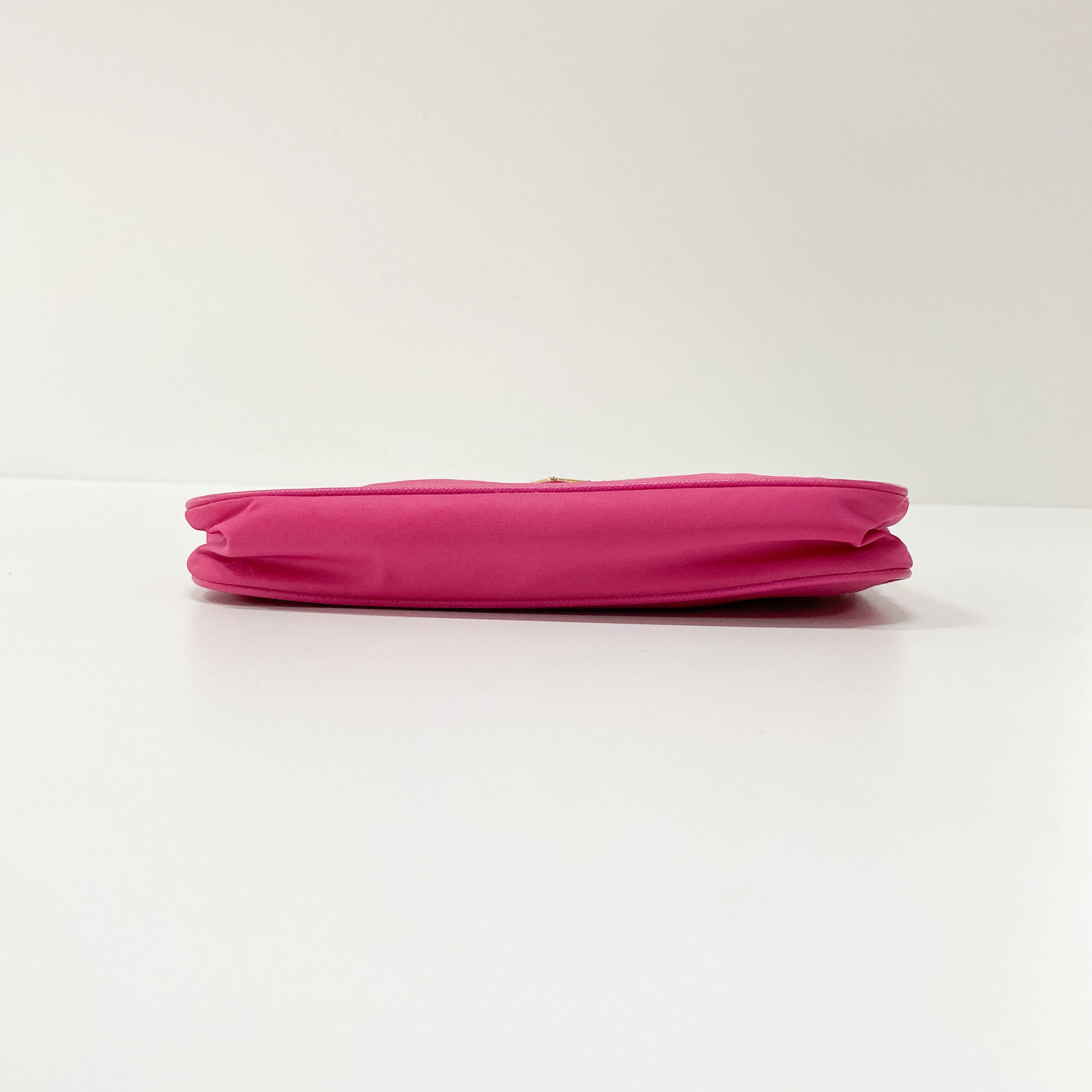 Pink Nylon Mini Chain Shoulder Bag