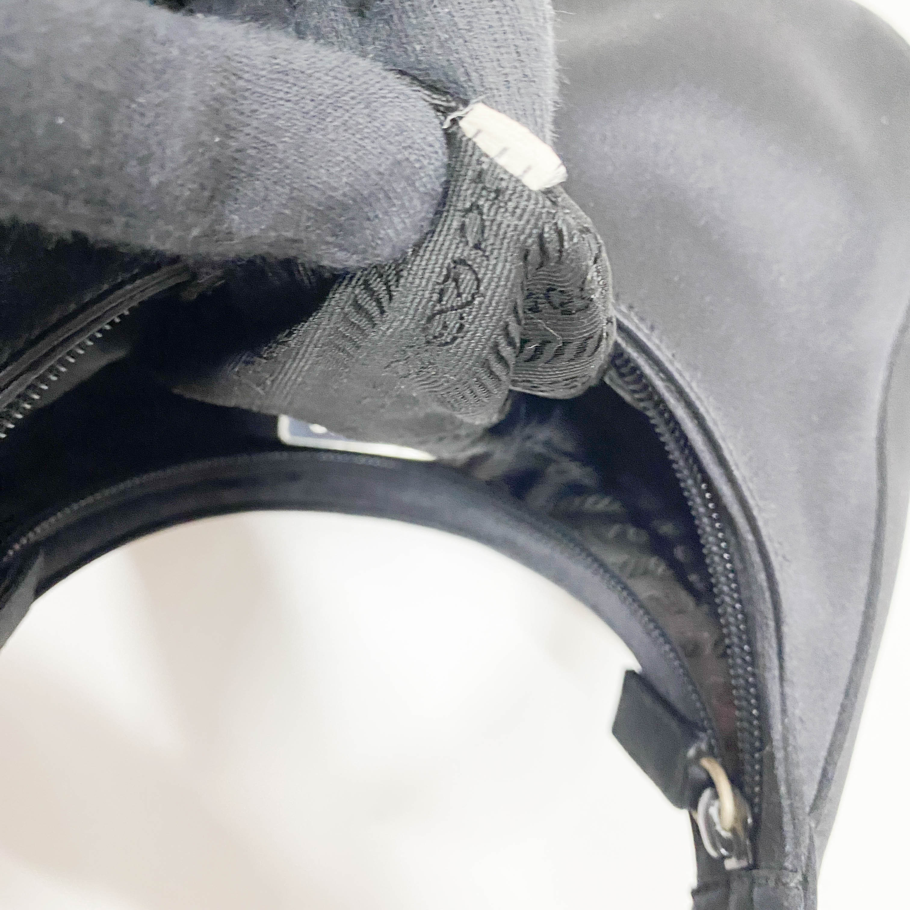 Small Black Satin Shoulder Bag