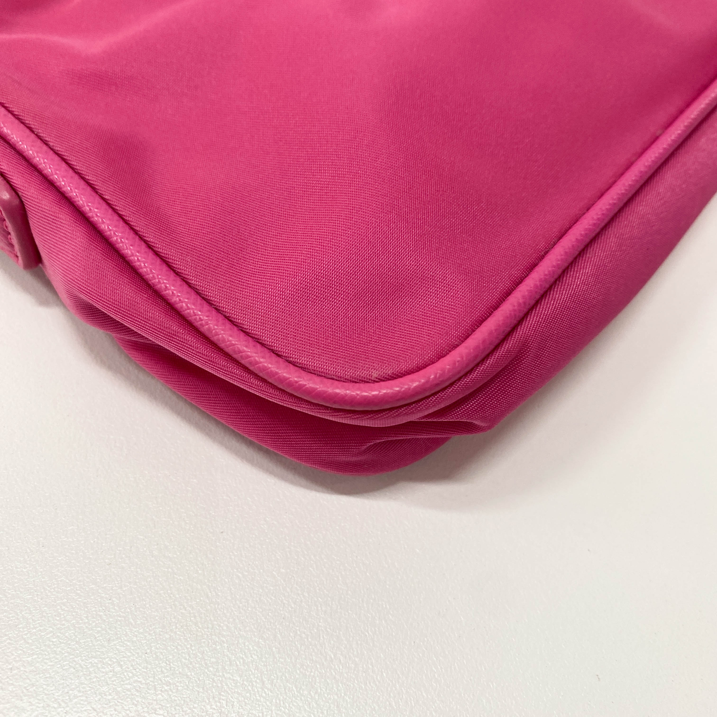 Pink Nylon Mini Chain Shoulder Bag