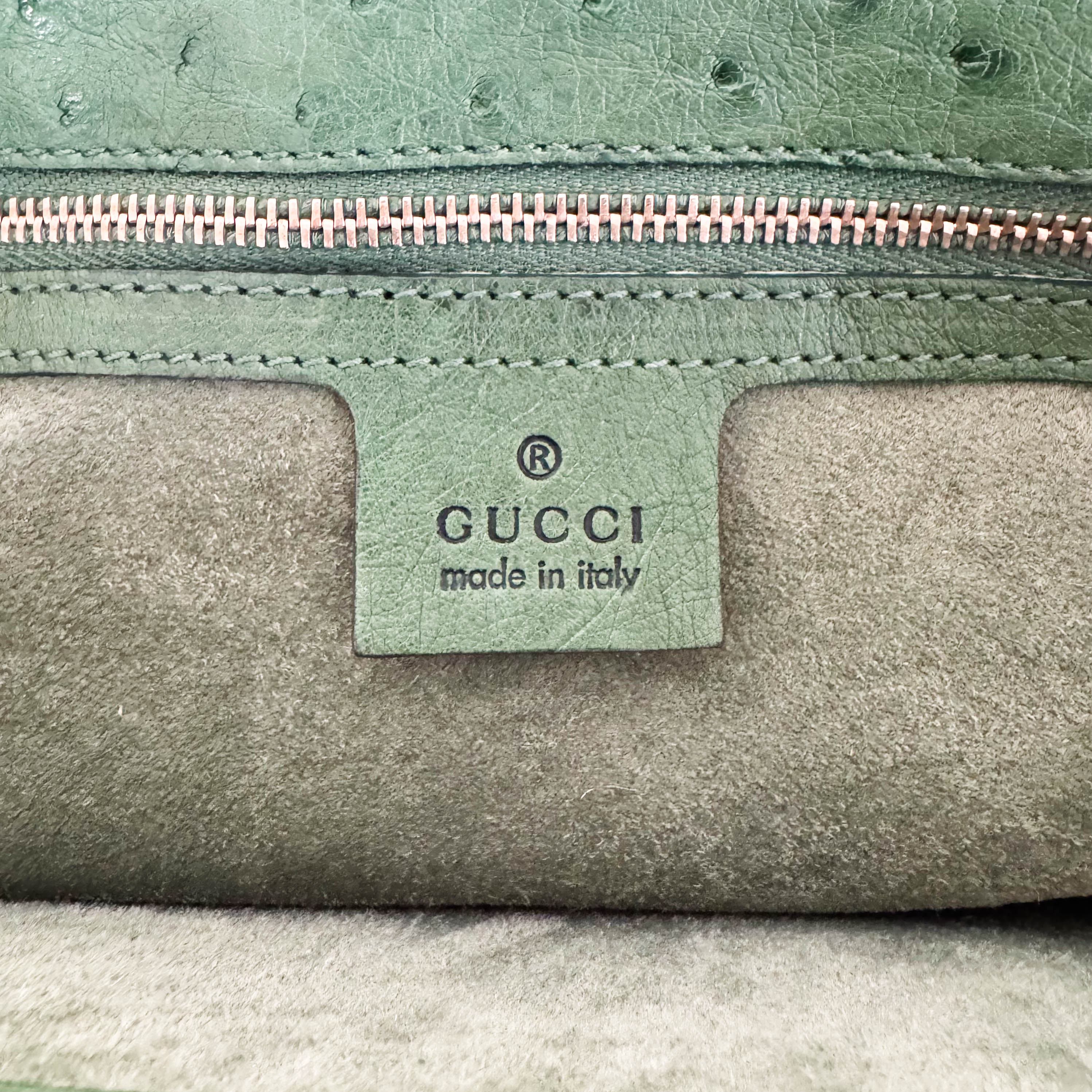 Bamboo Leather Green Handbag