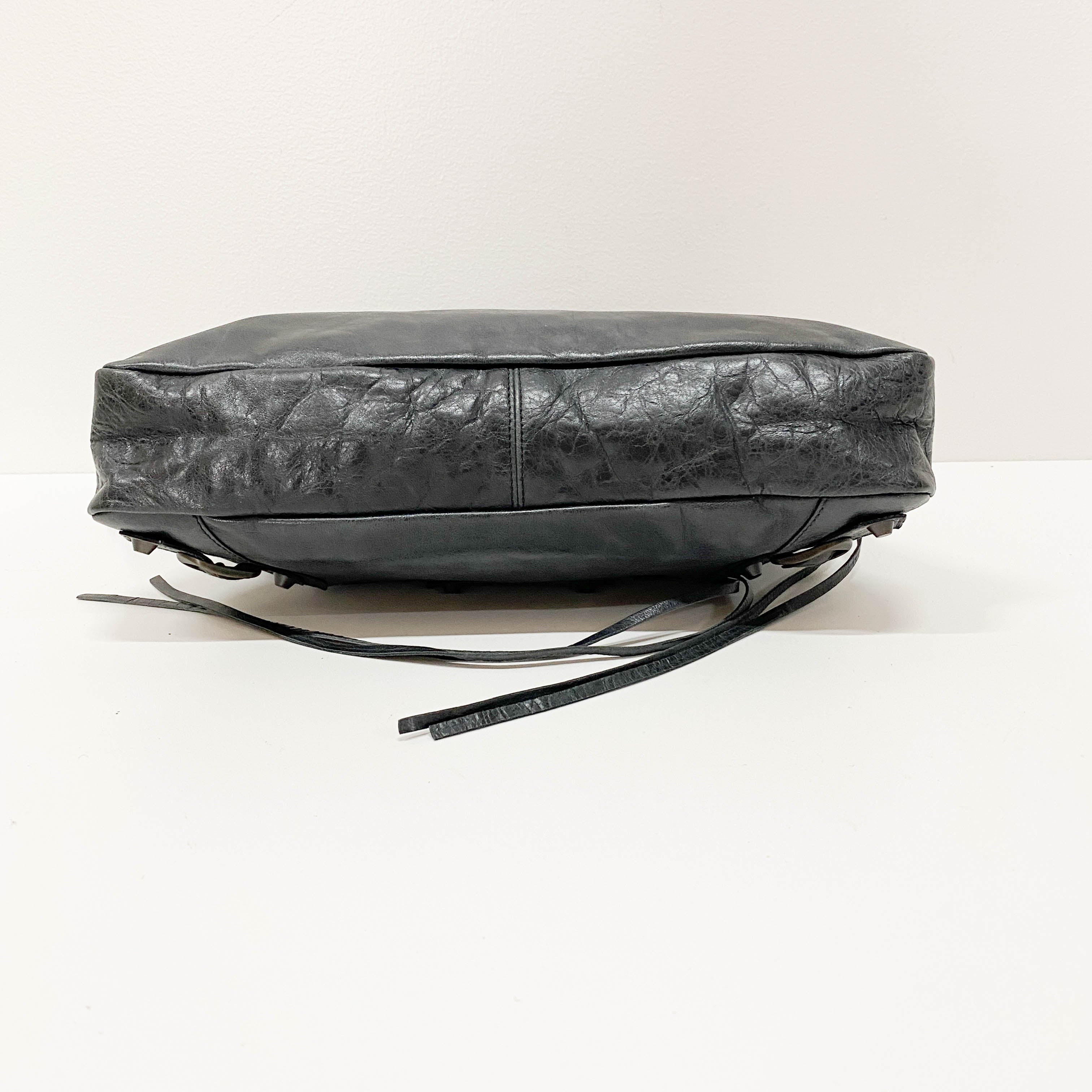 The First Black Leather Two Way Bag