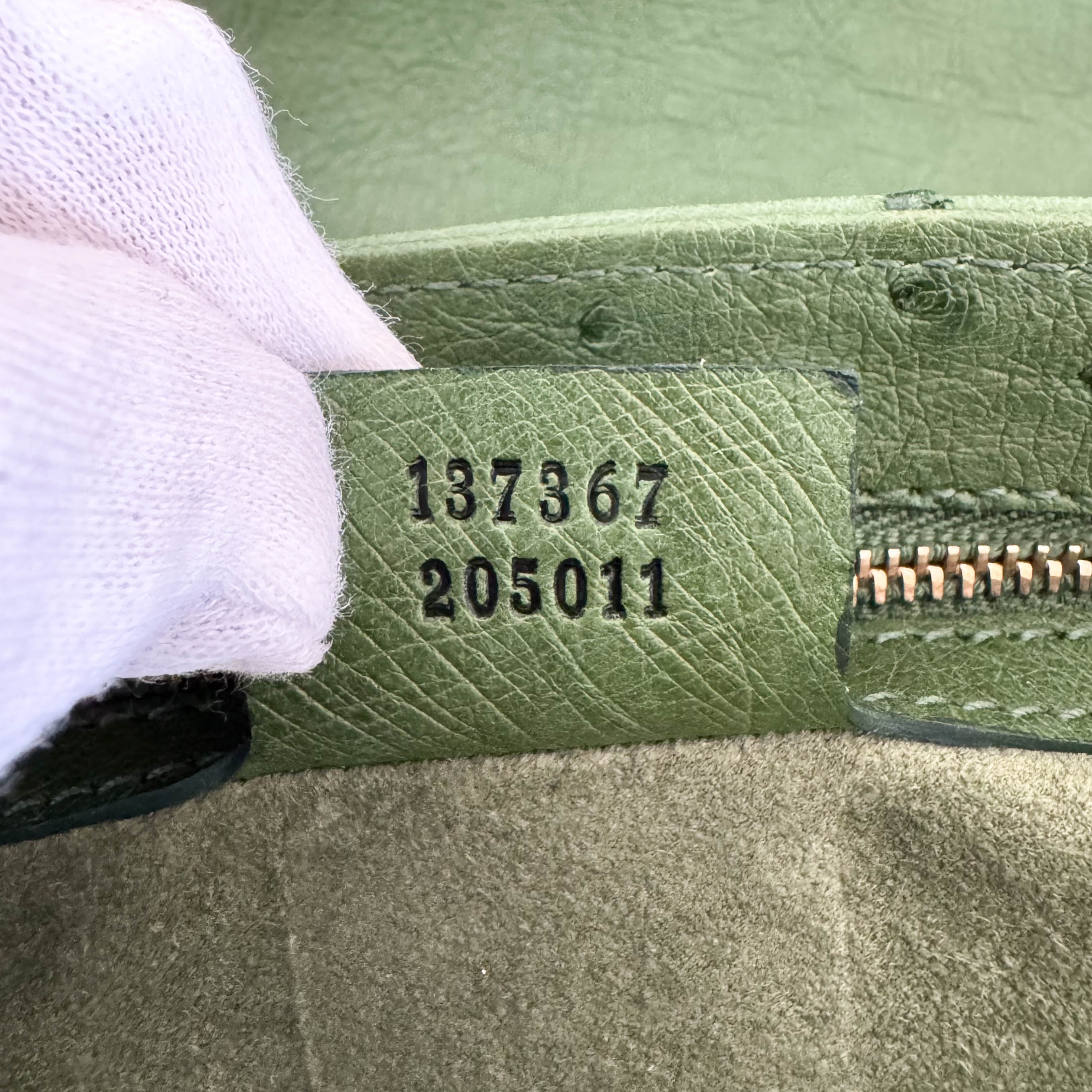 Bamboo Leather Green Handbag