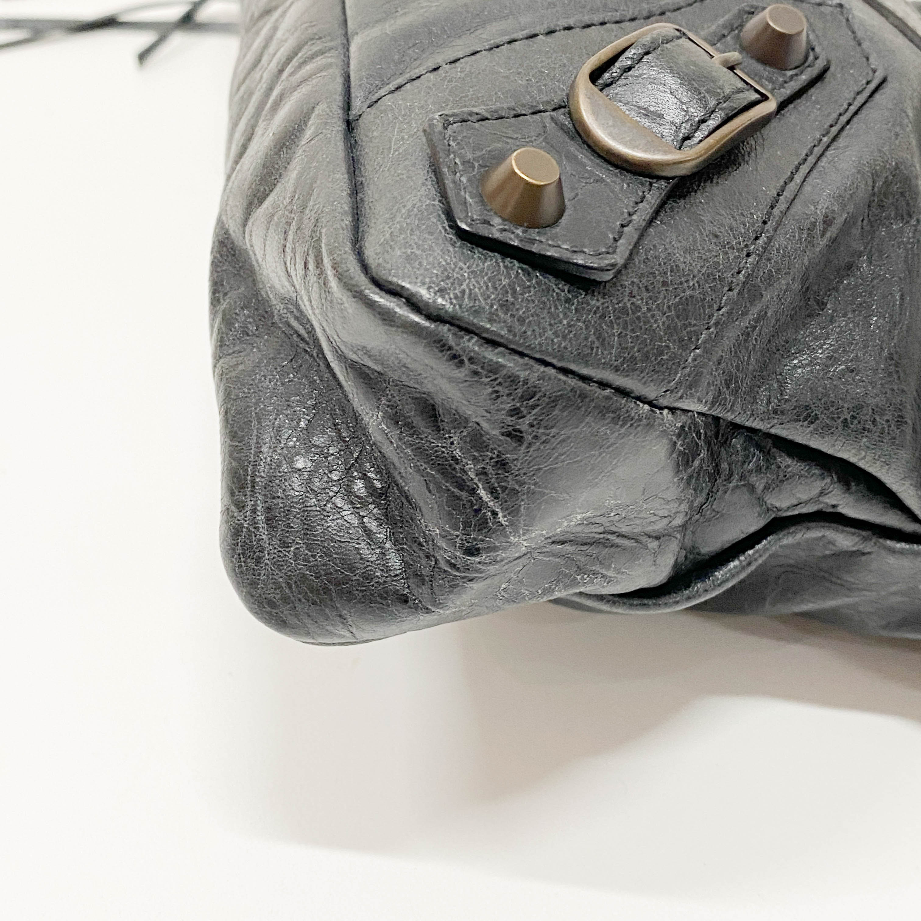 The First Black Leather Two Way Bag