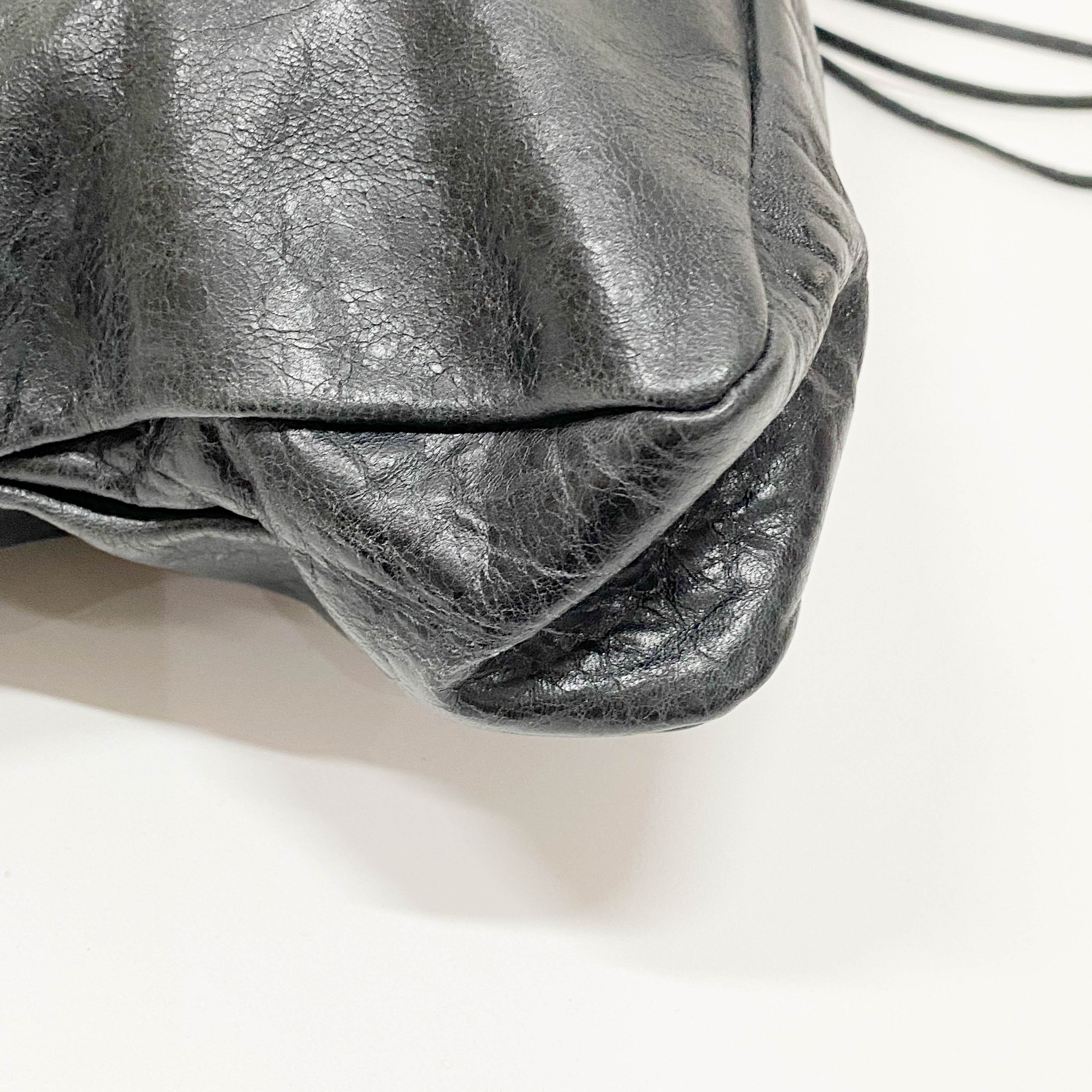 The First Black Leather Two Way Bag