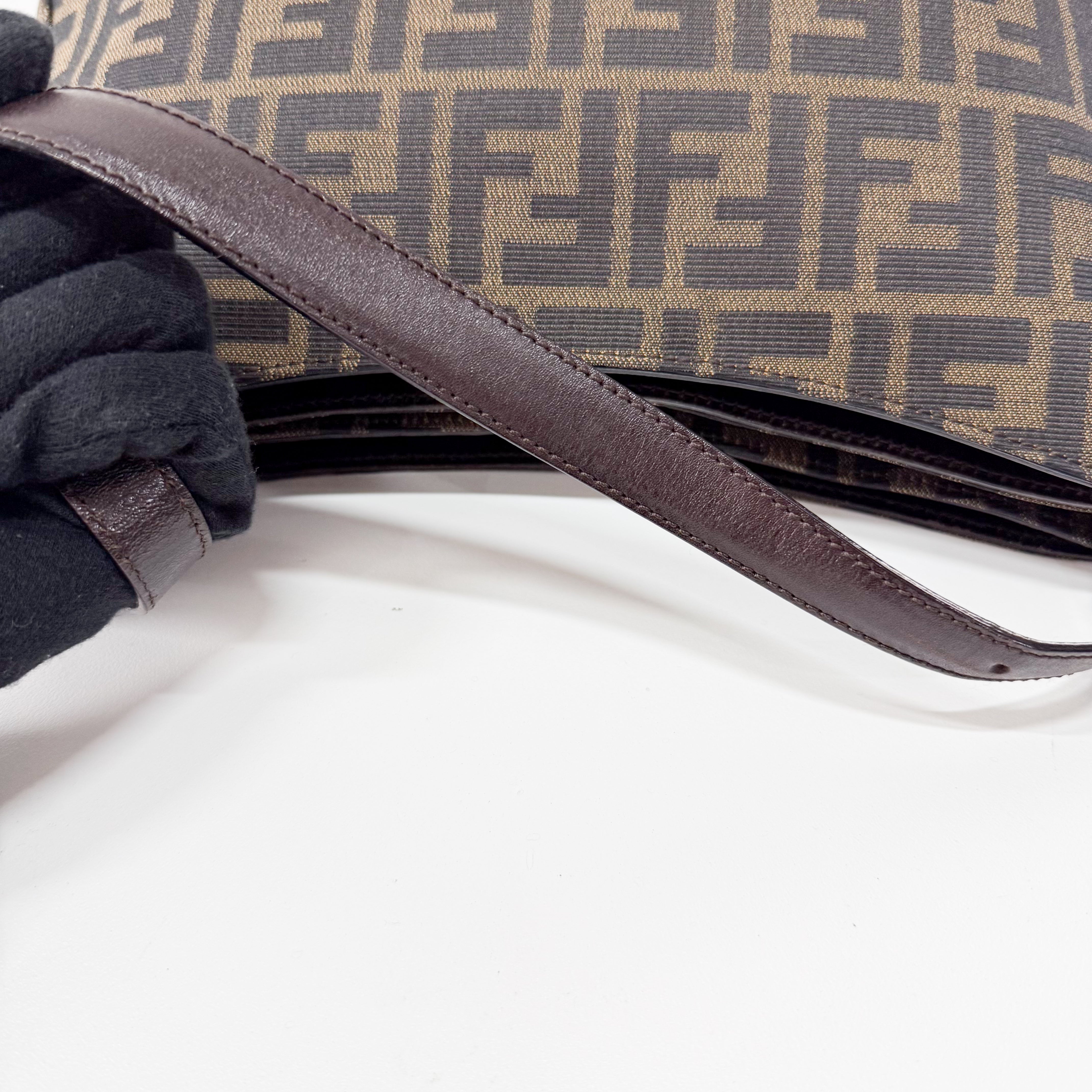 Zucca Brown Canvas Shoulder Bag