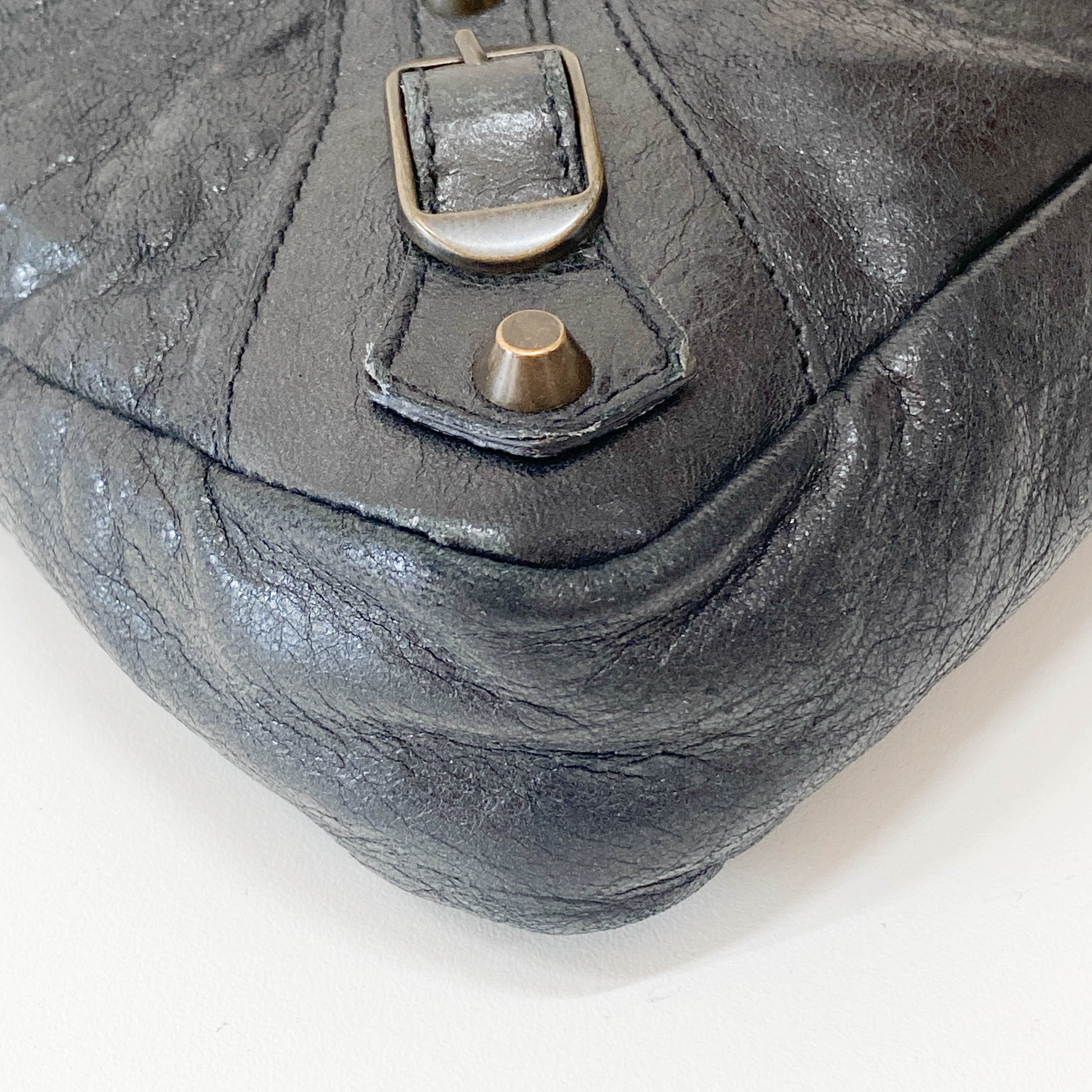 The First Black Leather Handlebag