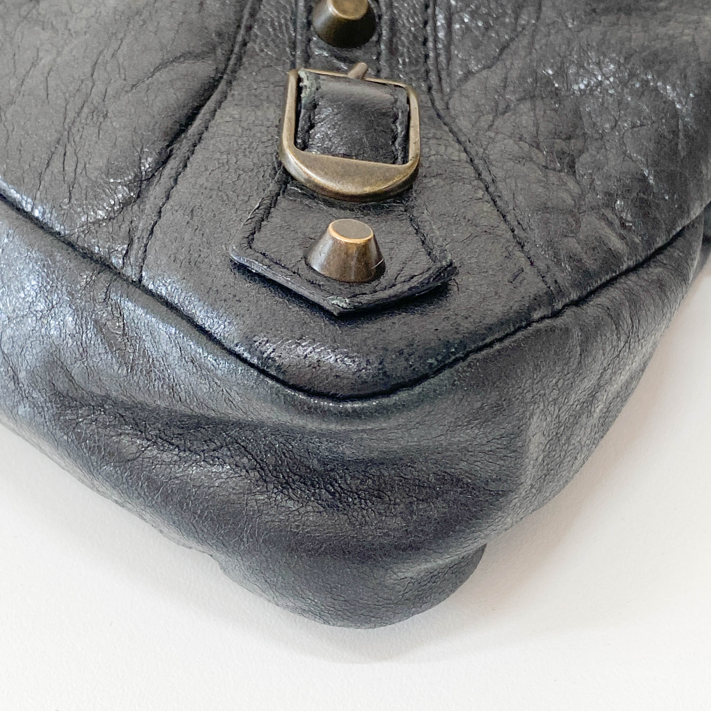 The First Black Leather Handlebag
