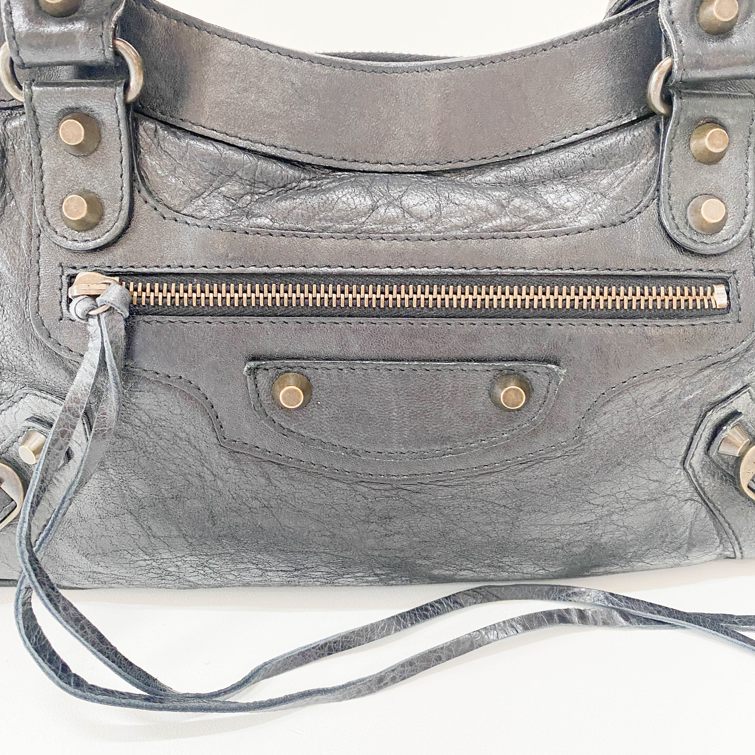 The First Black Leather Handlebag