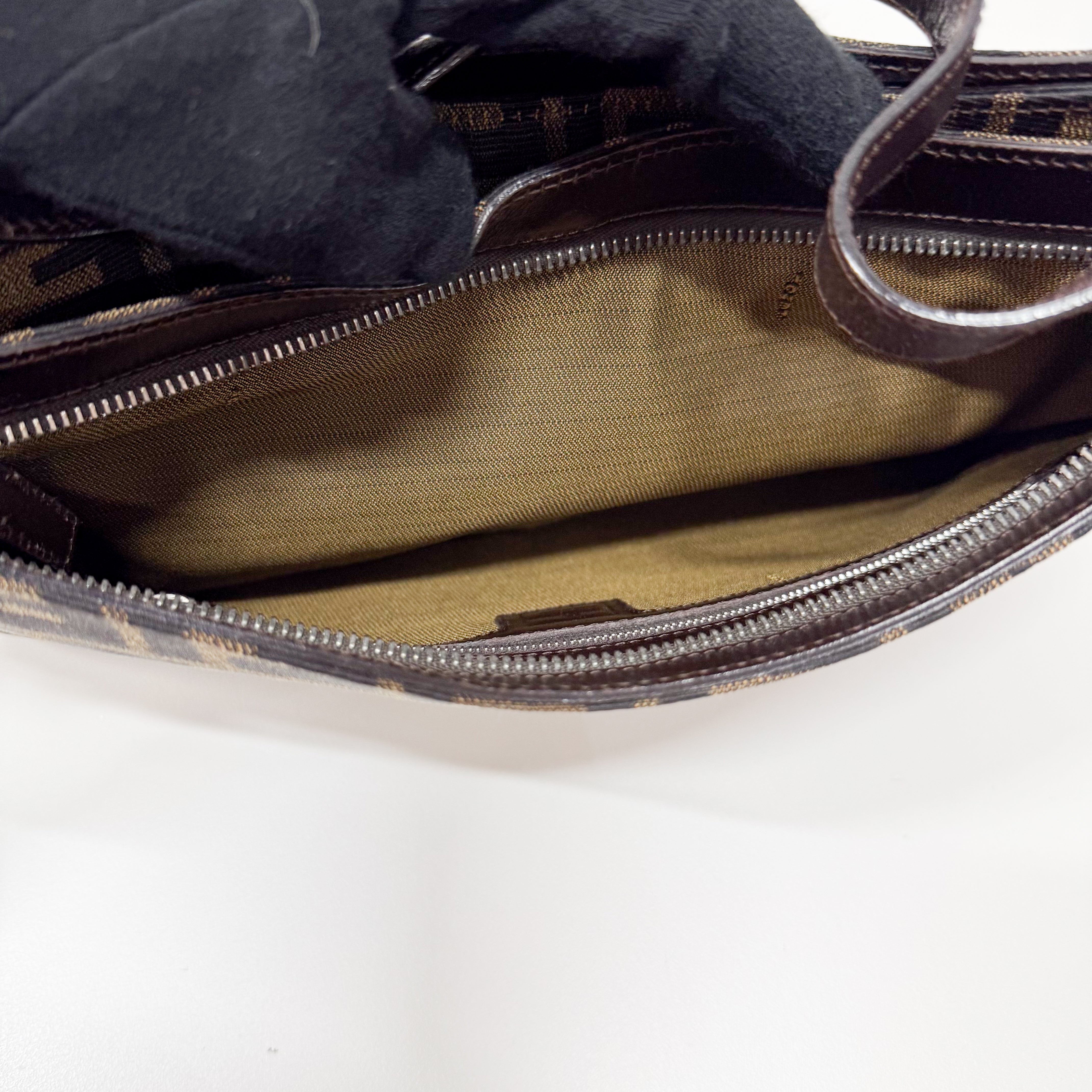 Zucca Brown Canvas Shoulder Bag