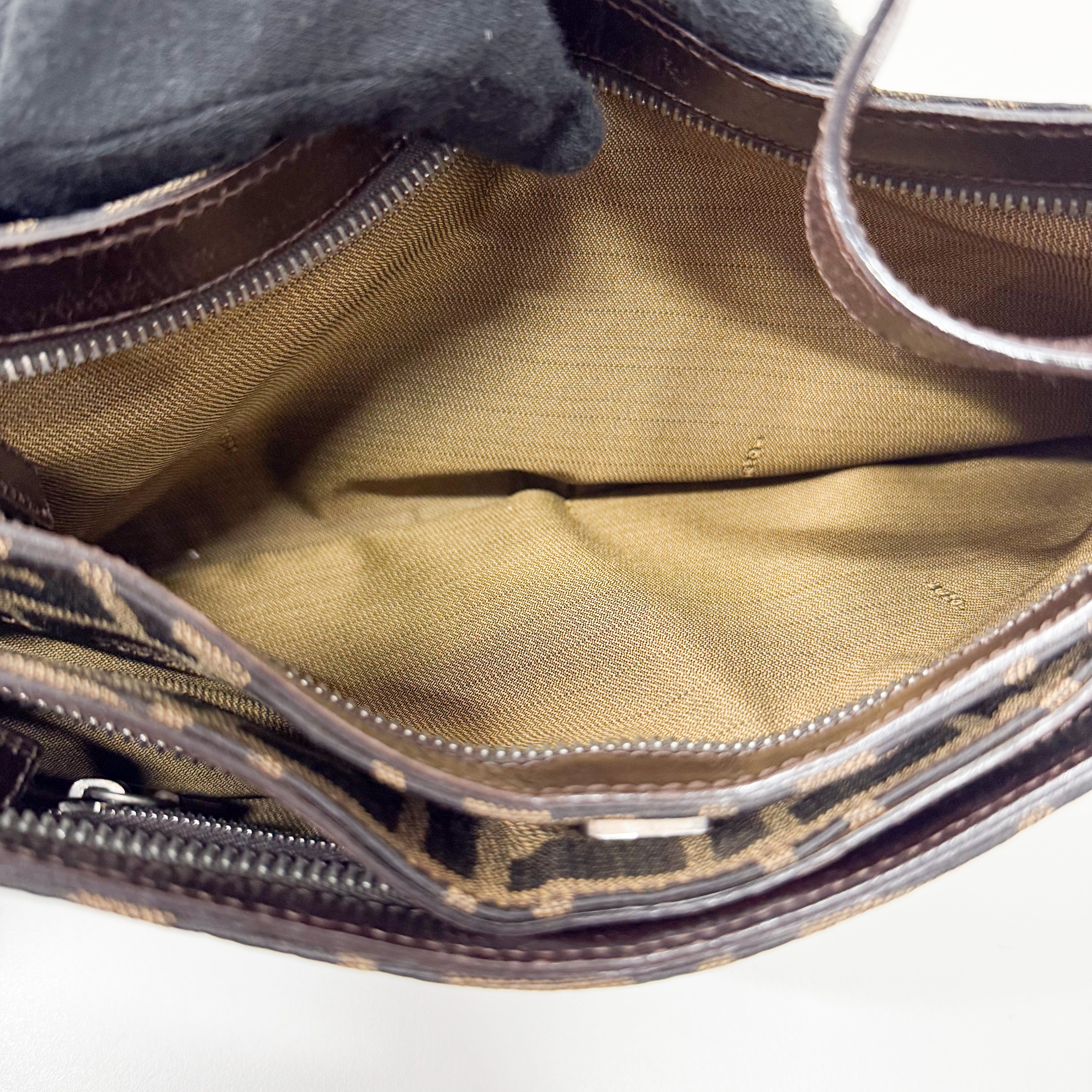 Zucca Brown Canvas Shoulder Bag