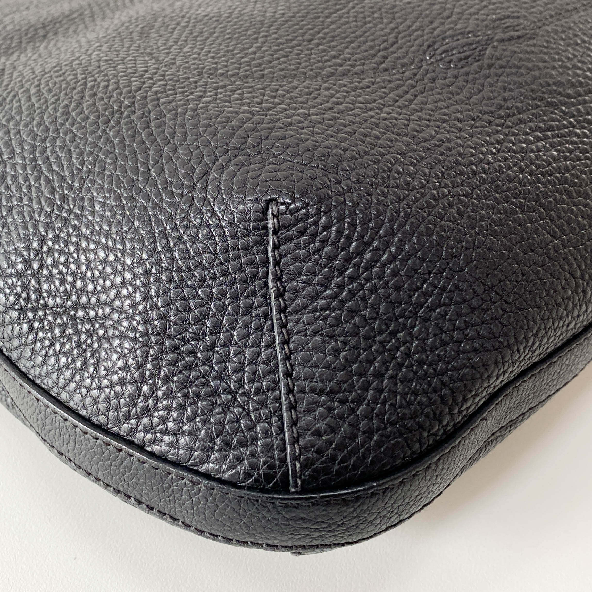 Leather Black Hobo Shoulder Bag