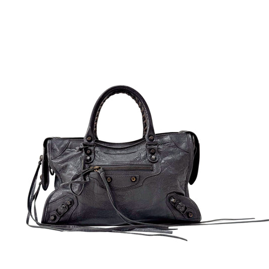 The First Grey Calfskin Leather Two Way Bag