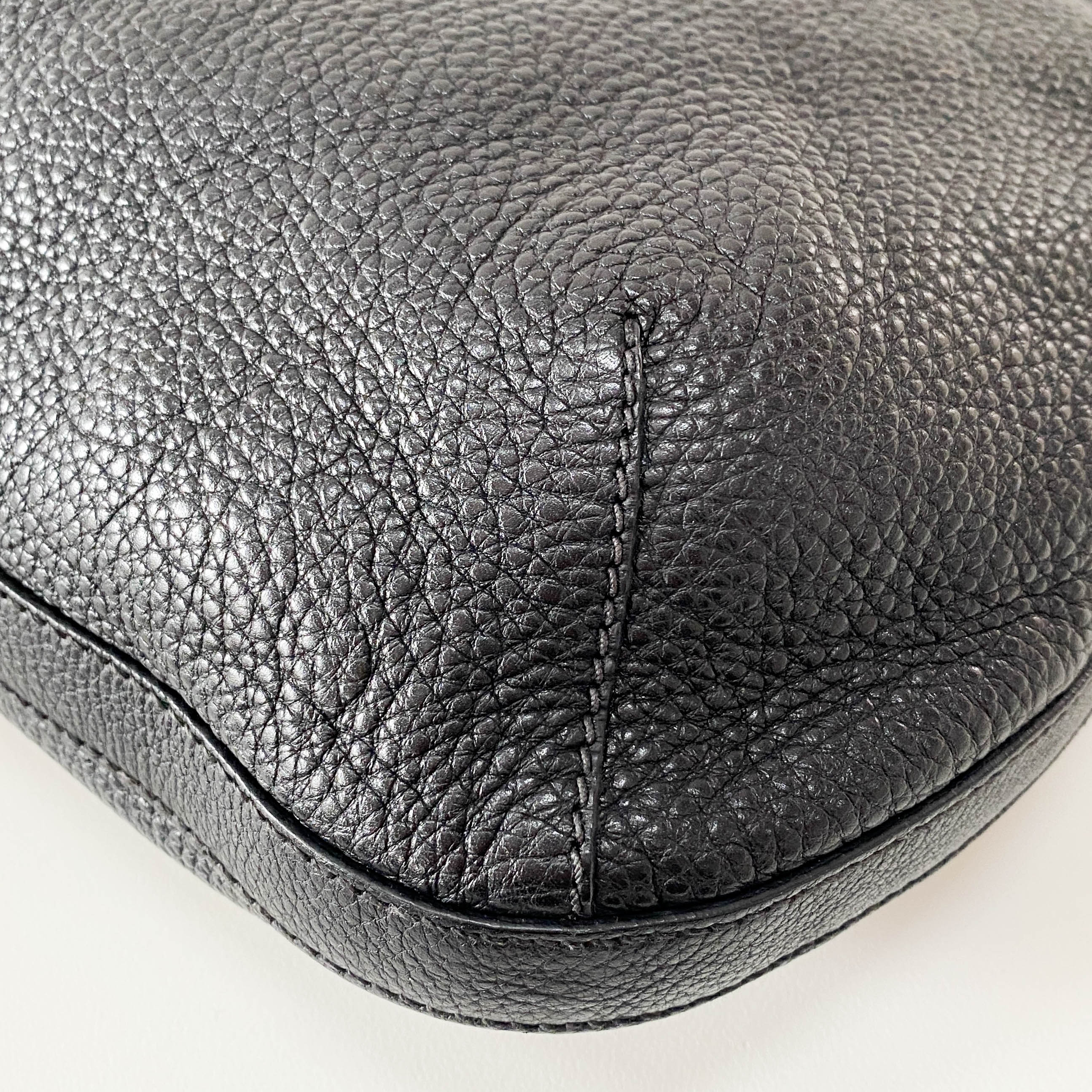 Leather Black Hobo Shoulder Bag