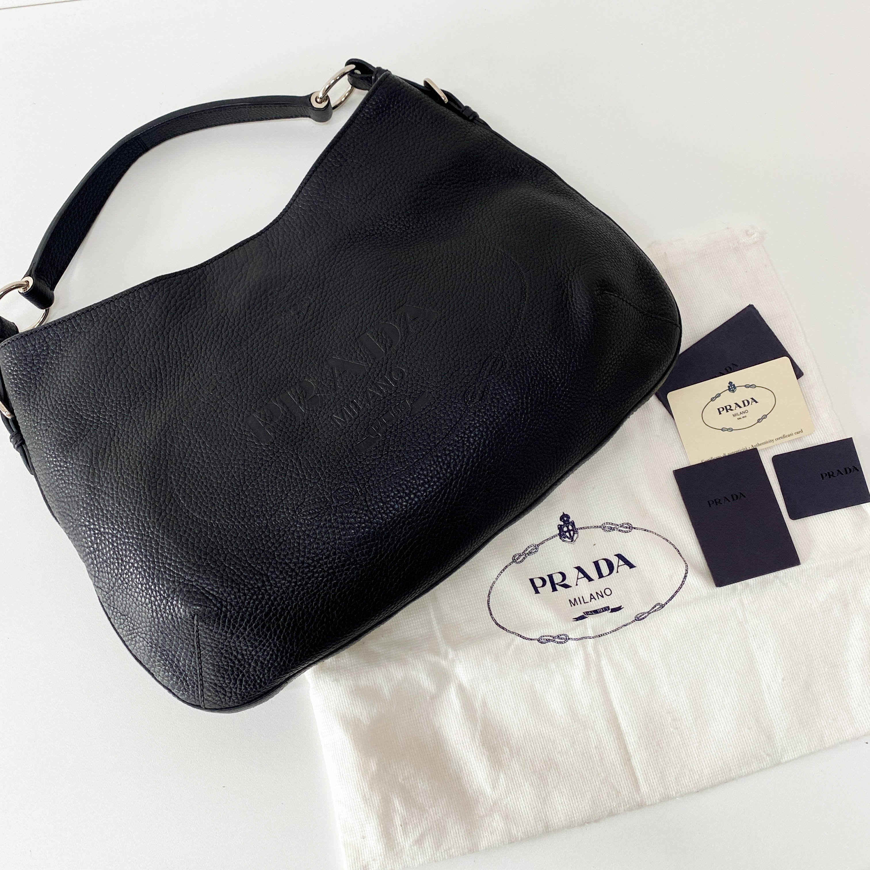 Leather Black Hobo Shoulder Bag