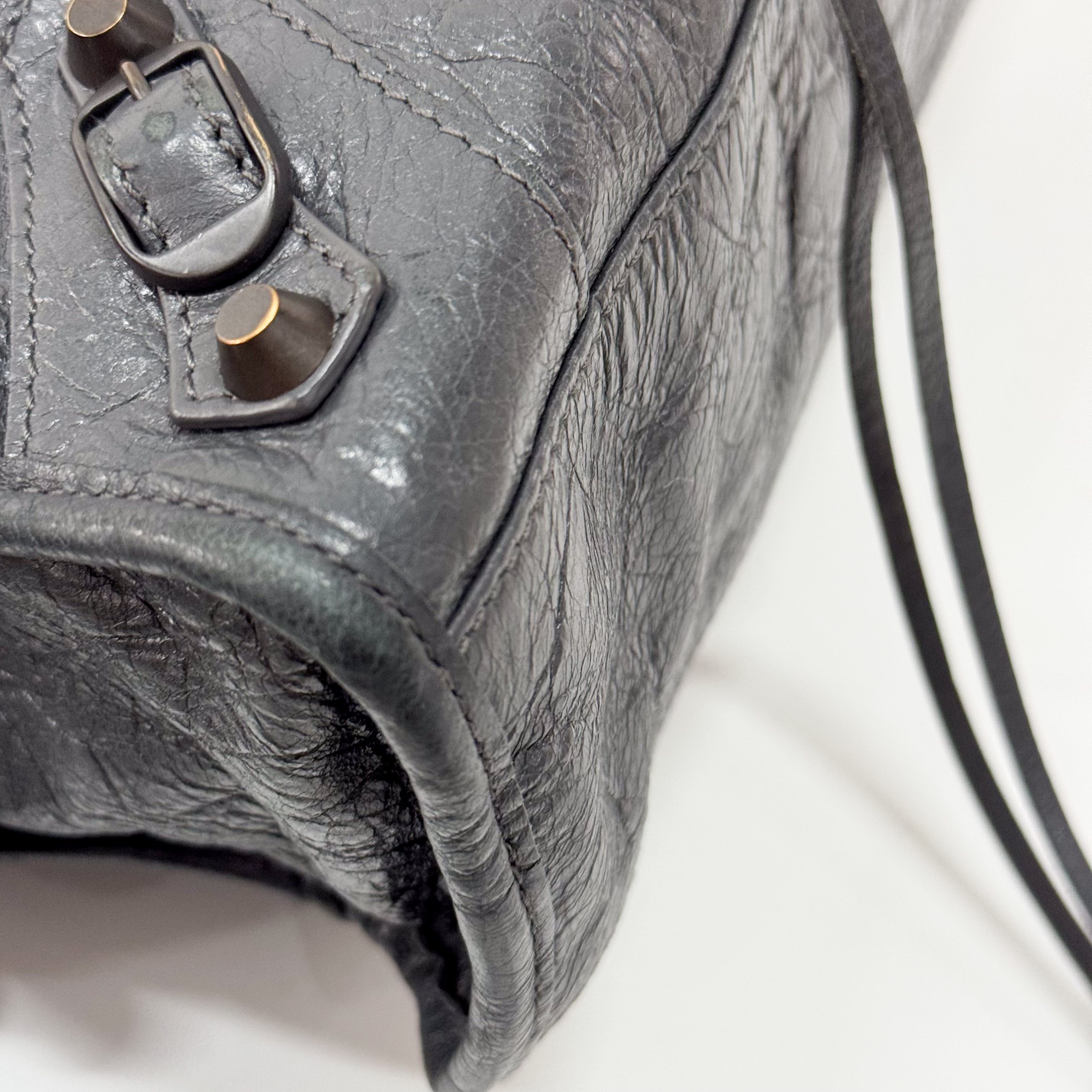 The First Grey Calfskin Leather Two Way Bag