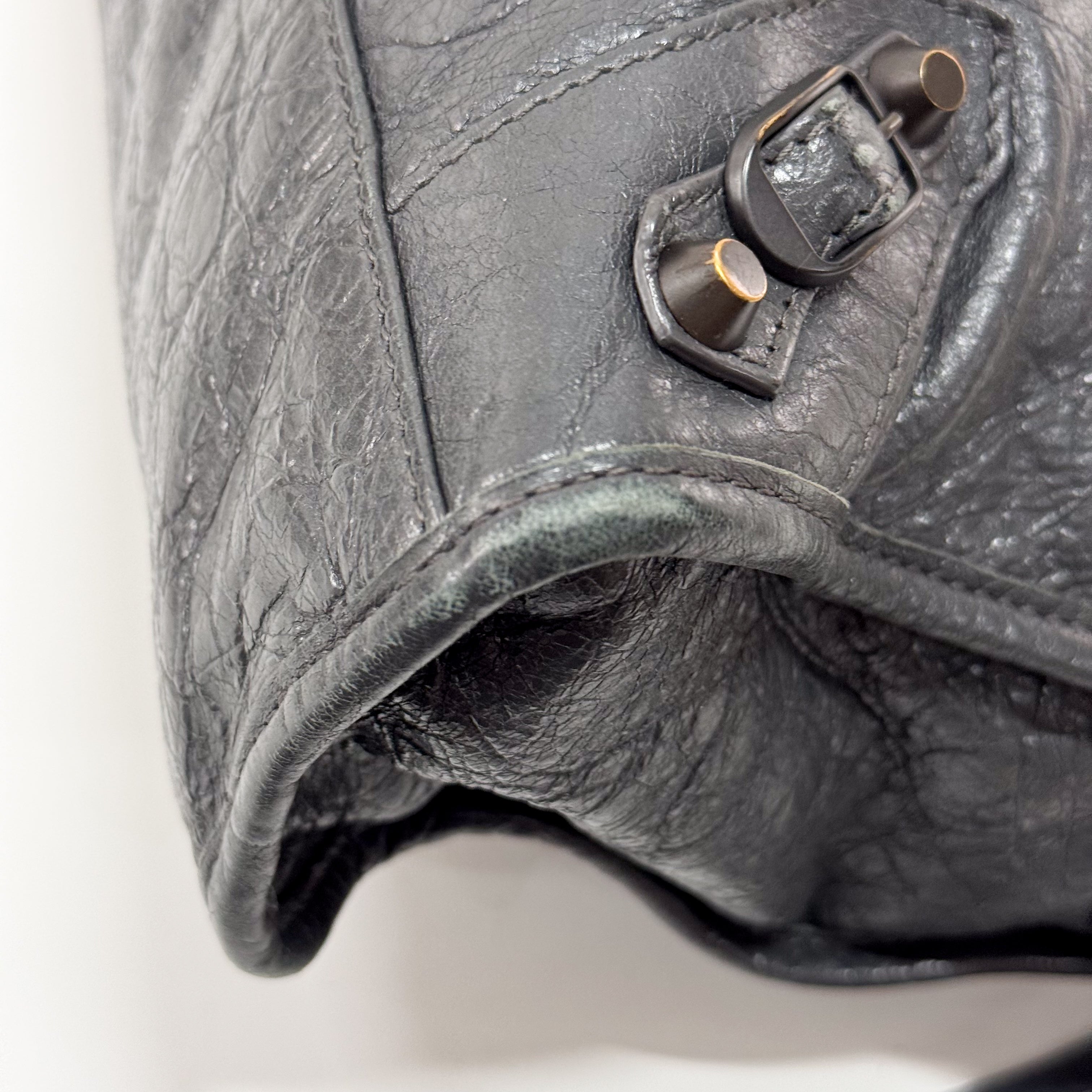 The First Grey Calfskin Leather Two Way Bag