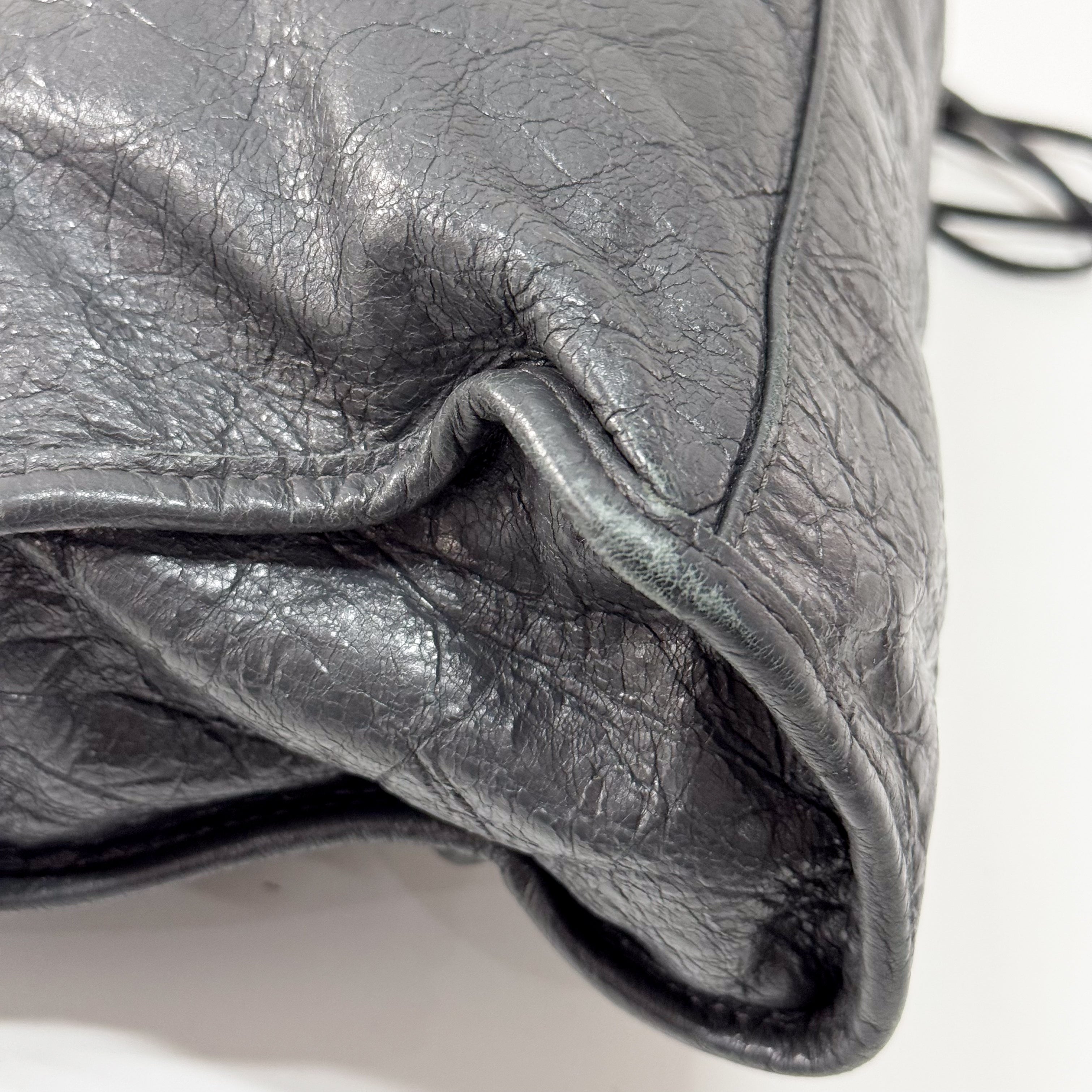 The First Grey Calfskin Leather Two Way Bag