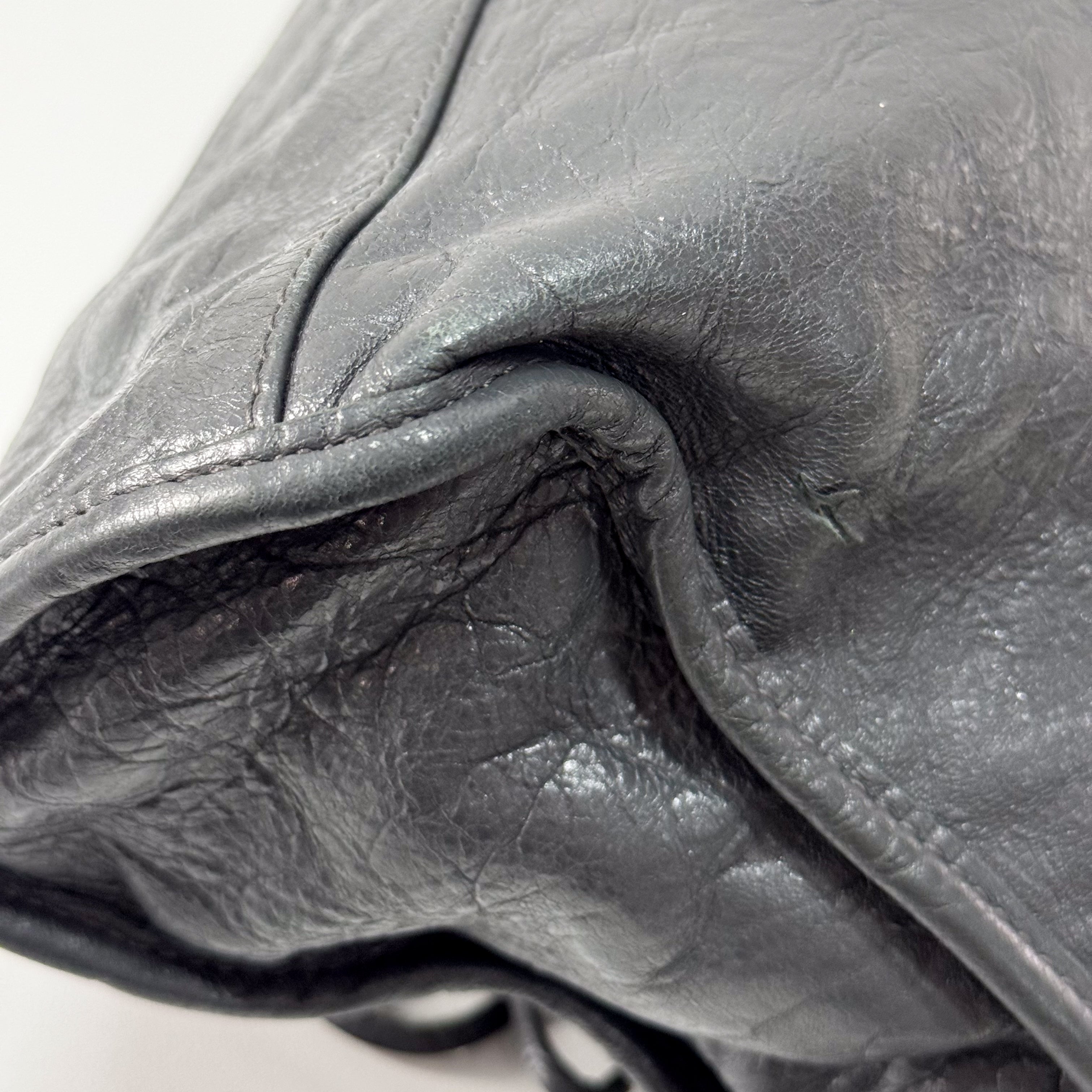 The First Grey Calfskin Leather Two Way Bag