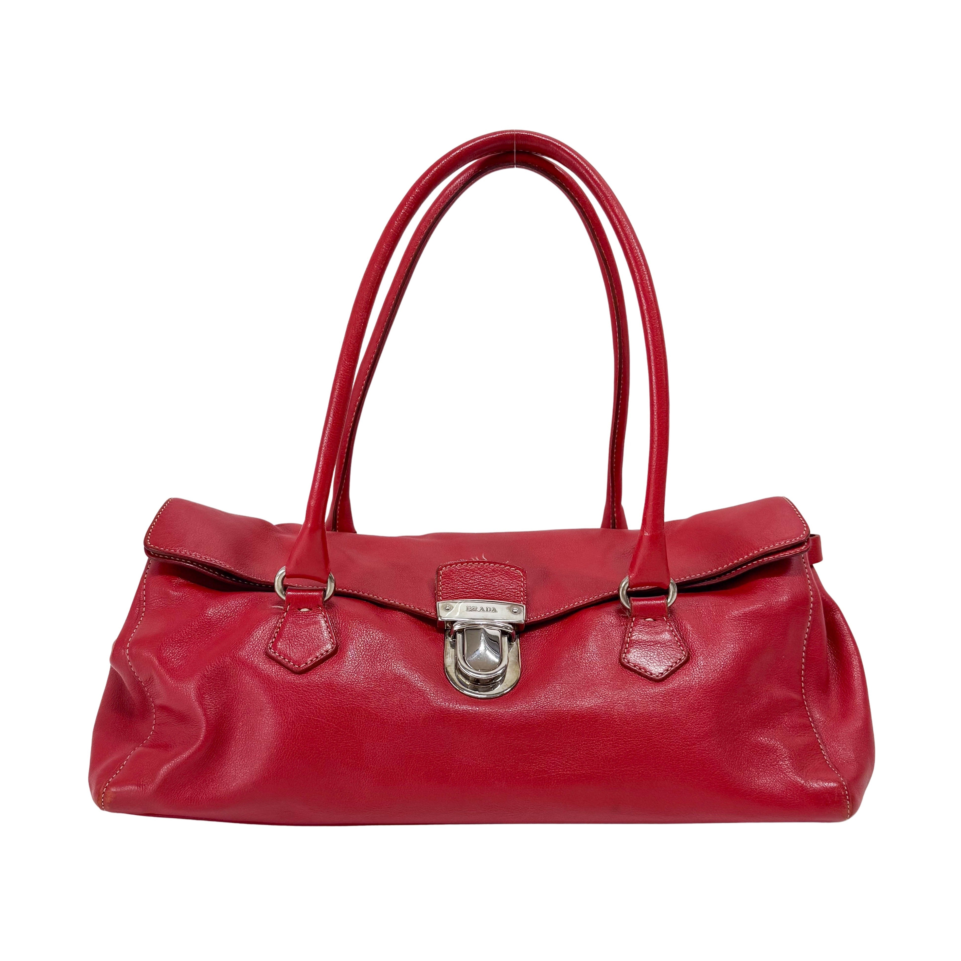 Red Leather Shoulder Bag