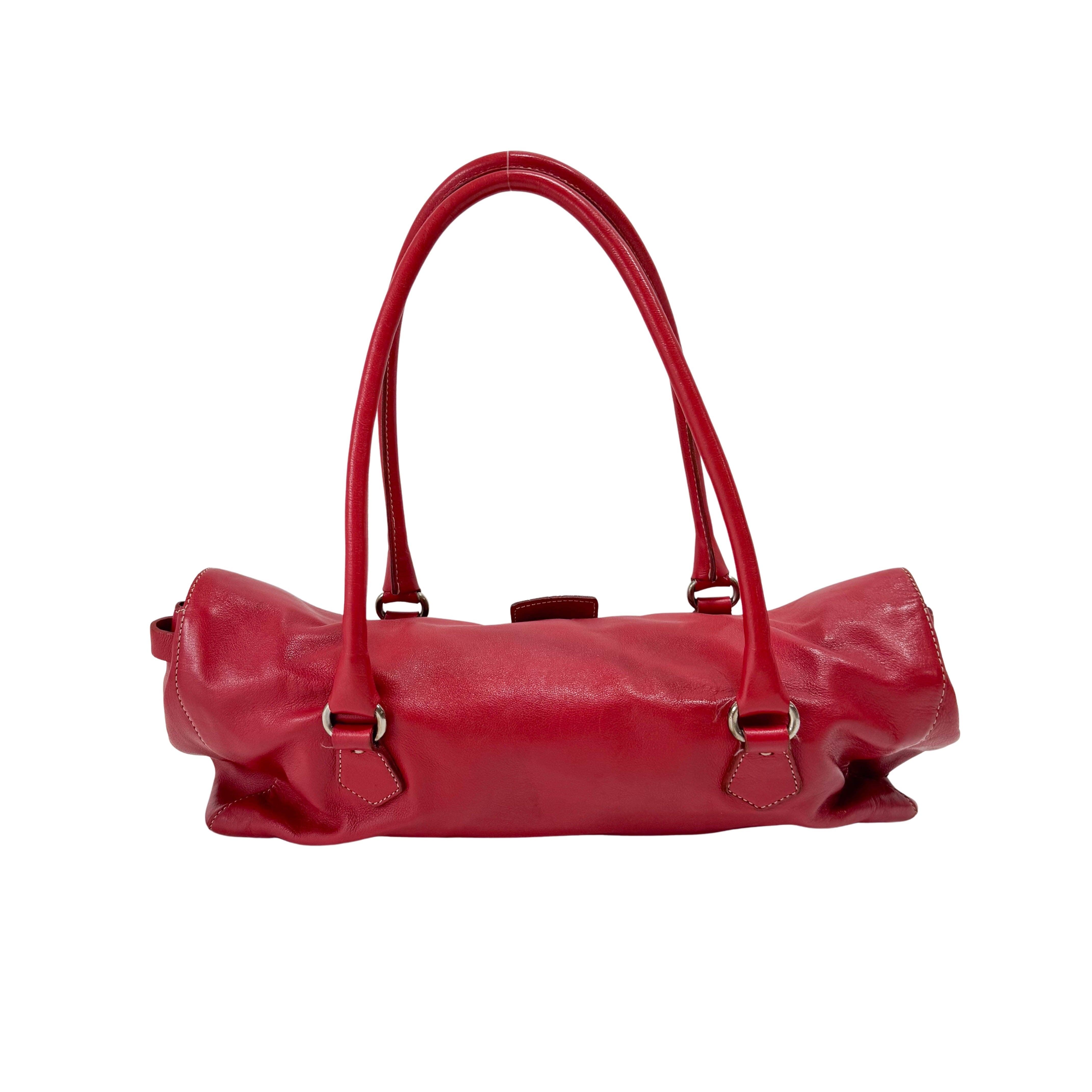 Red Leather Shoulder Bag