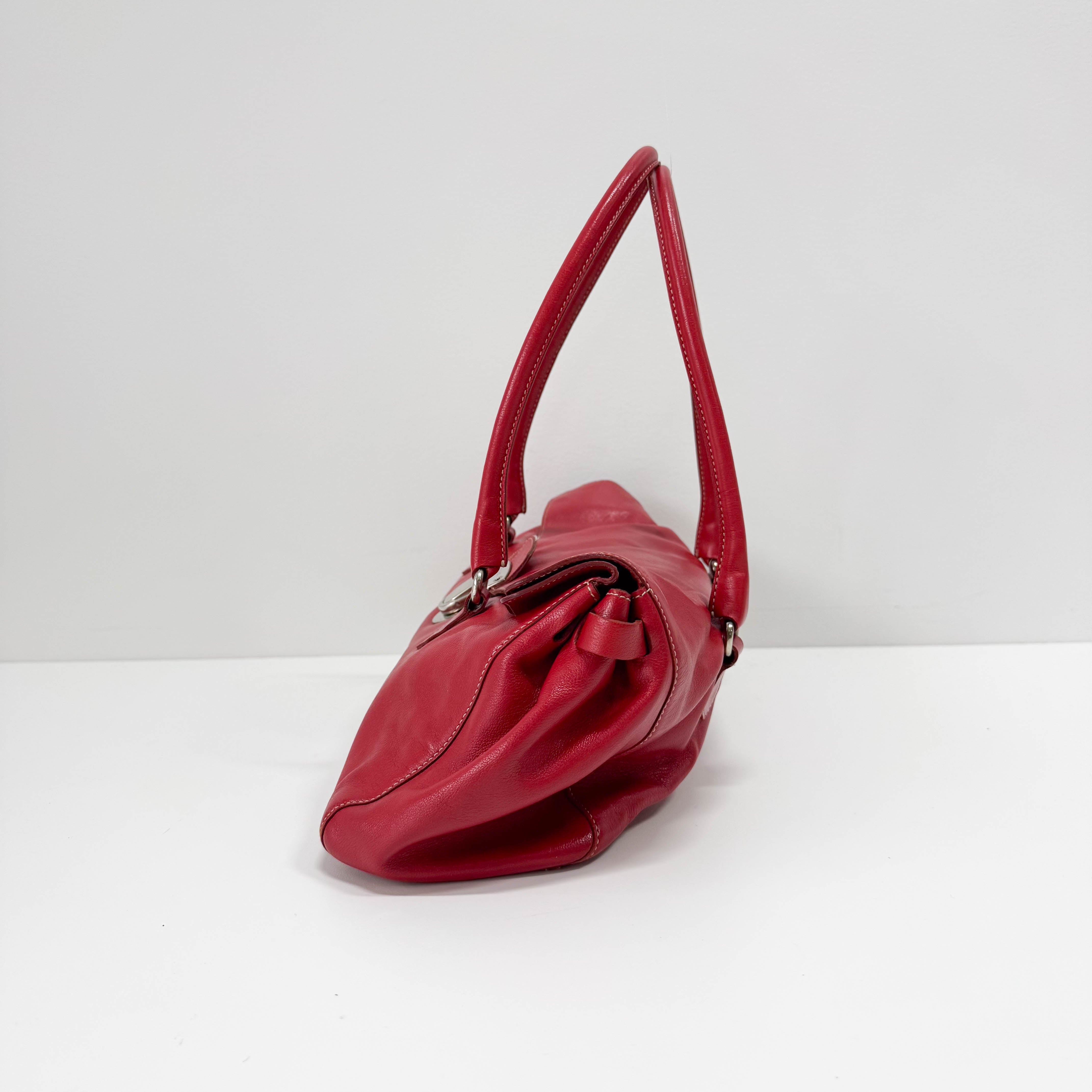 Red Leather Shoulder Bag