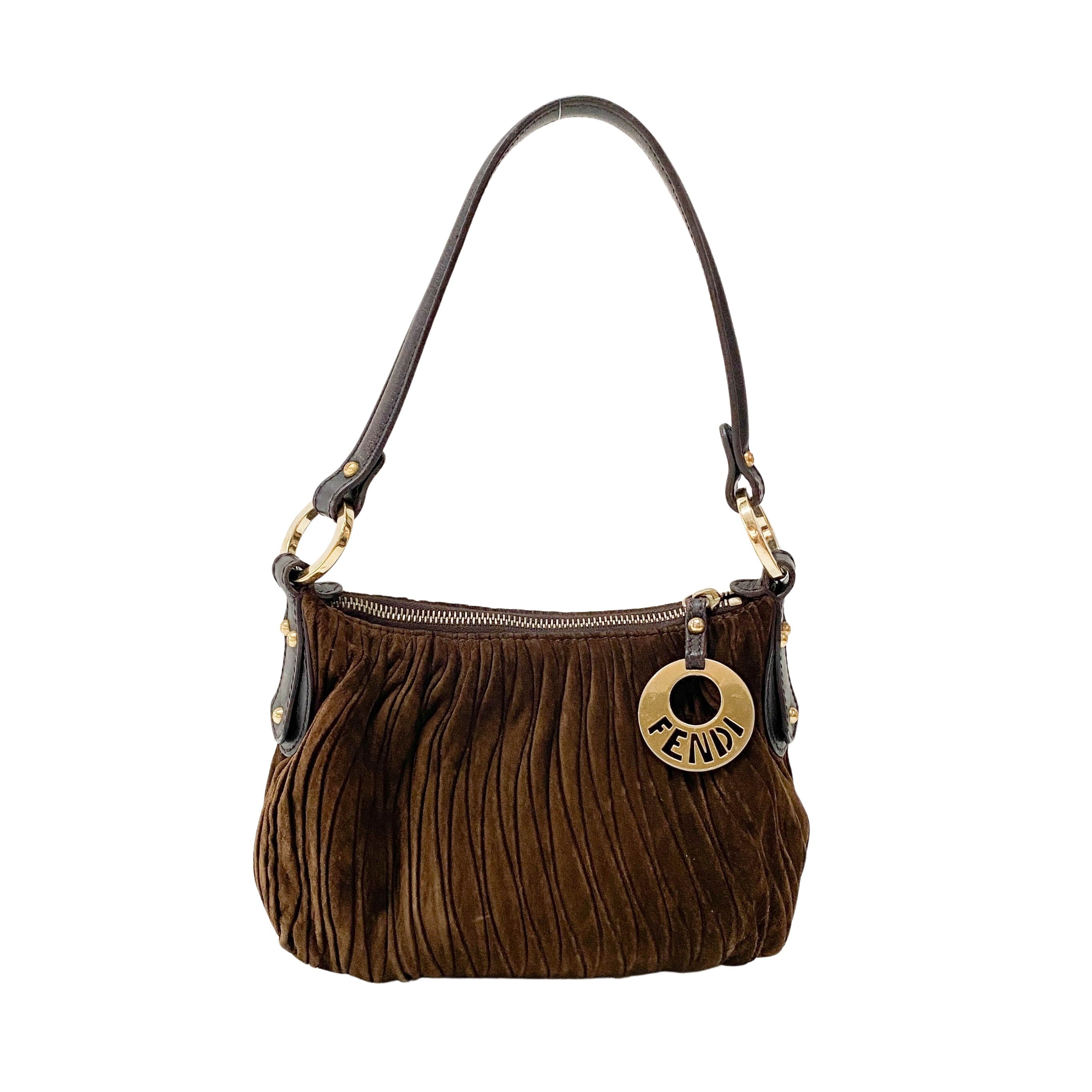 Brown Suede Mini Shoulder Bag