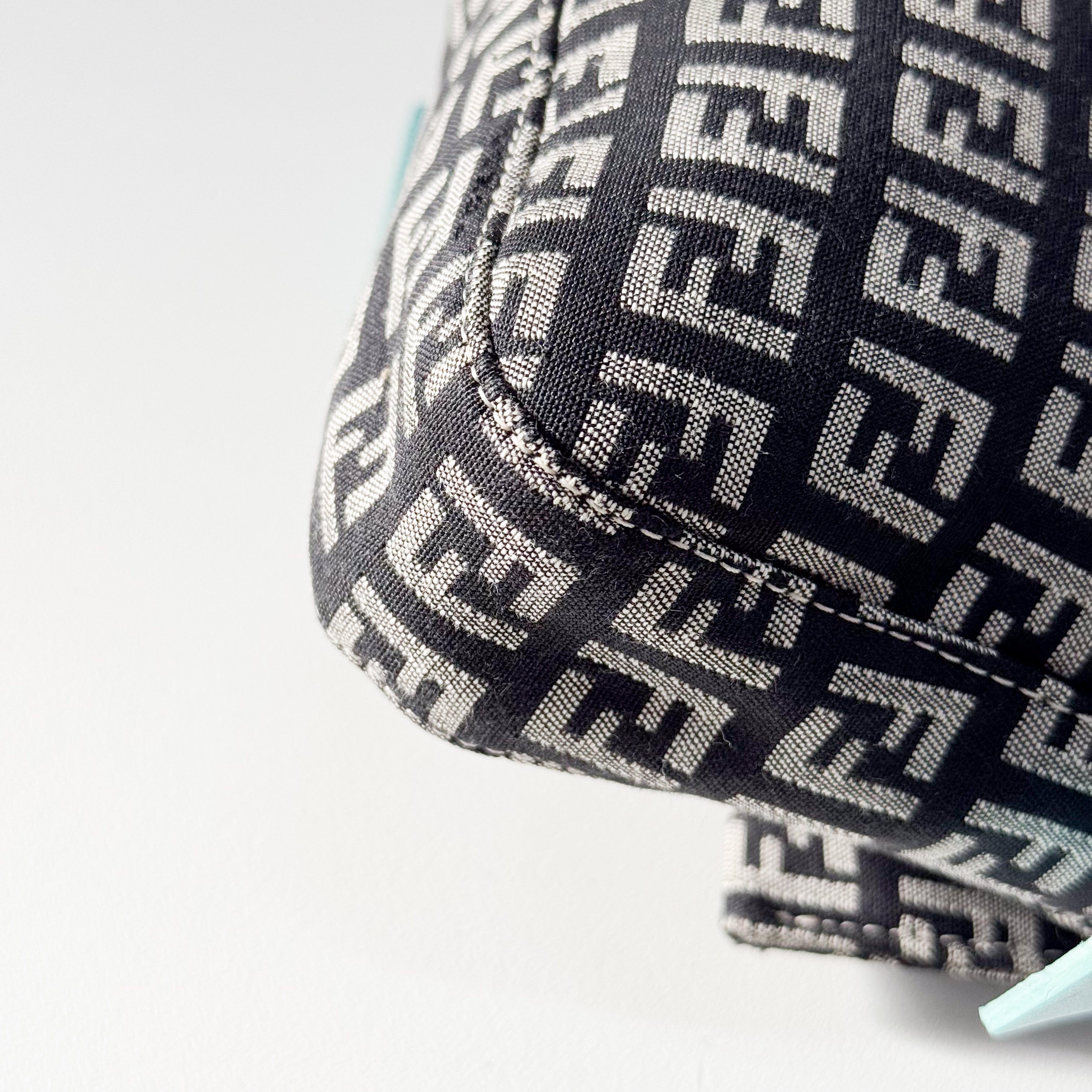 Zucchino Baguette Black & Turquoise Canvas Shoulder Bag