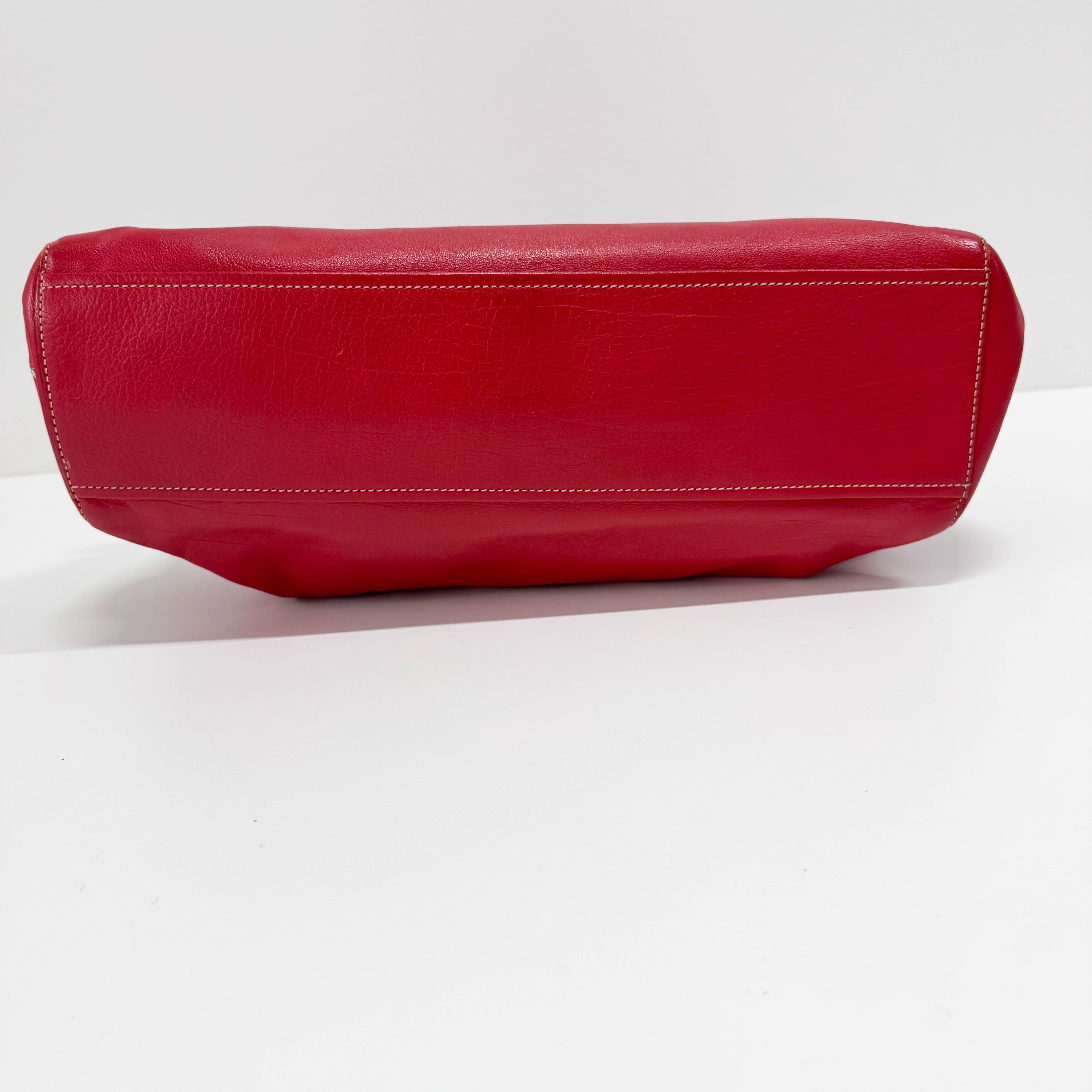 Red Leather Shoulder Bag