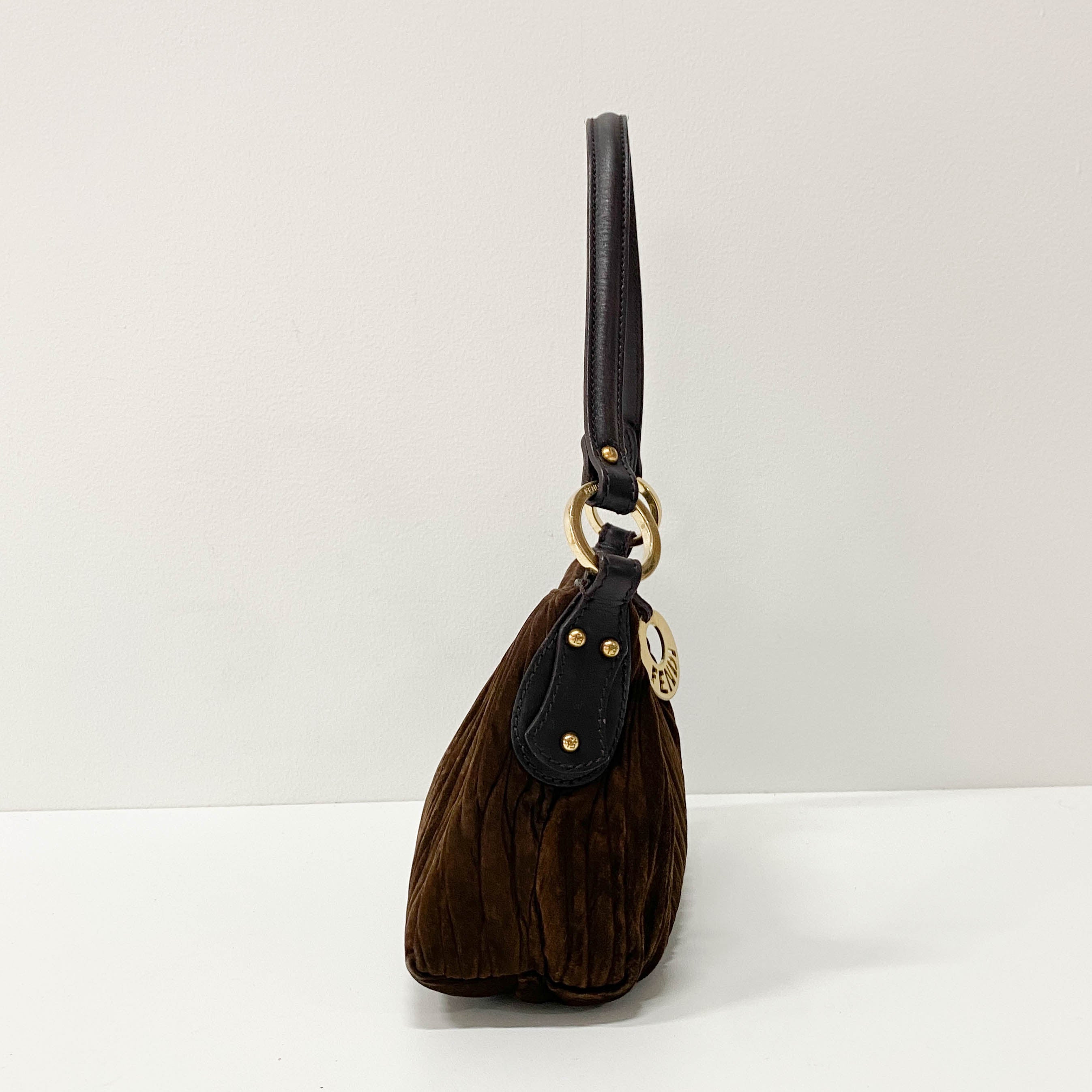 Brown Suede Mini Shoulder Bag