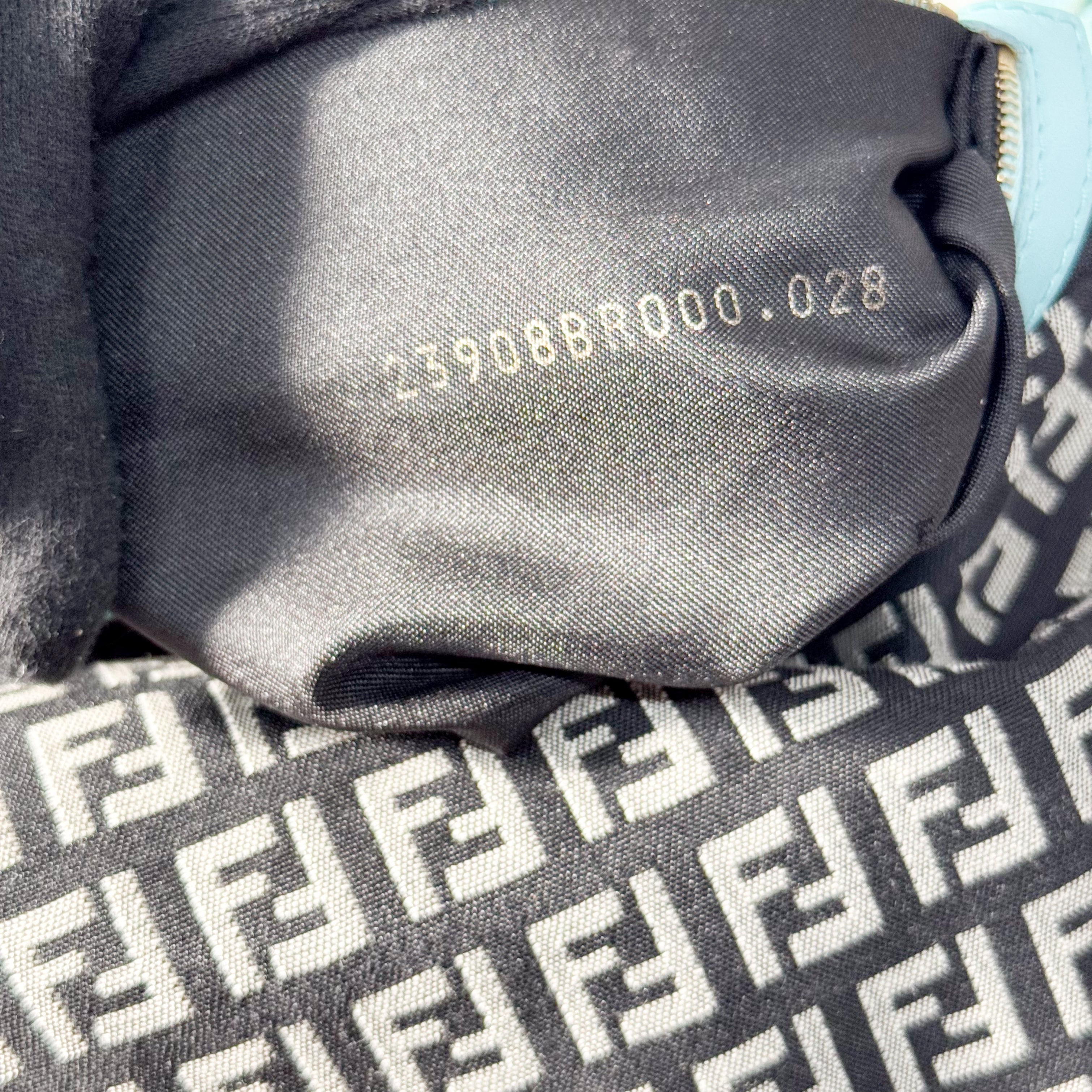 Zucchino Baguette Black & Turquoise Canvas Shoulder Bag