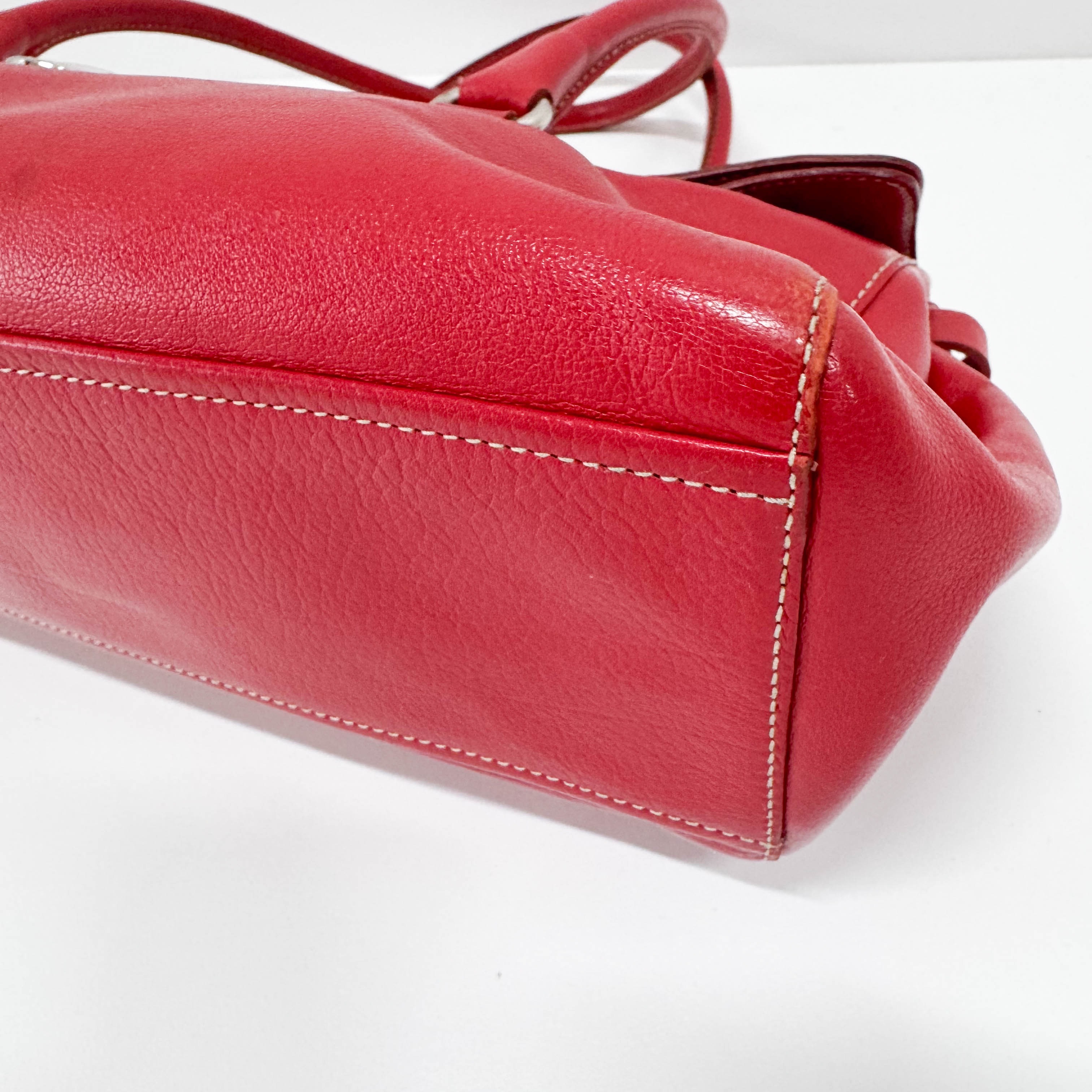 Red Leather Shoulder Bag