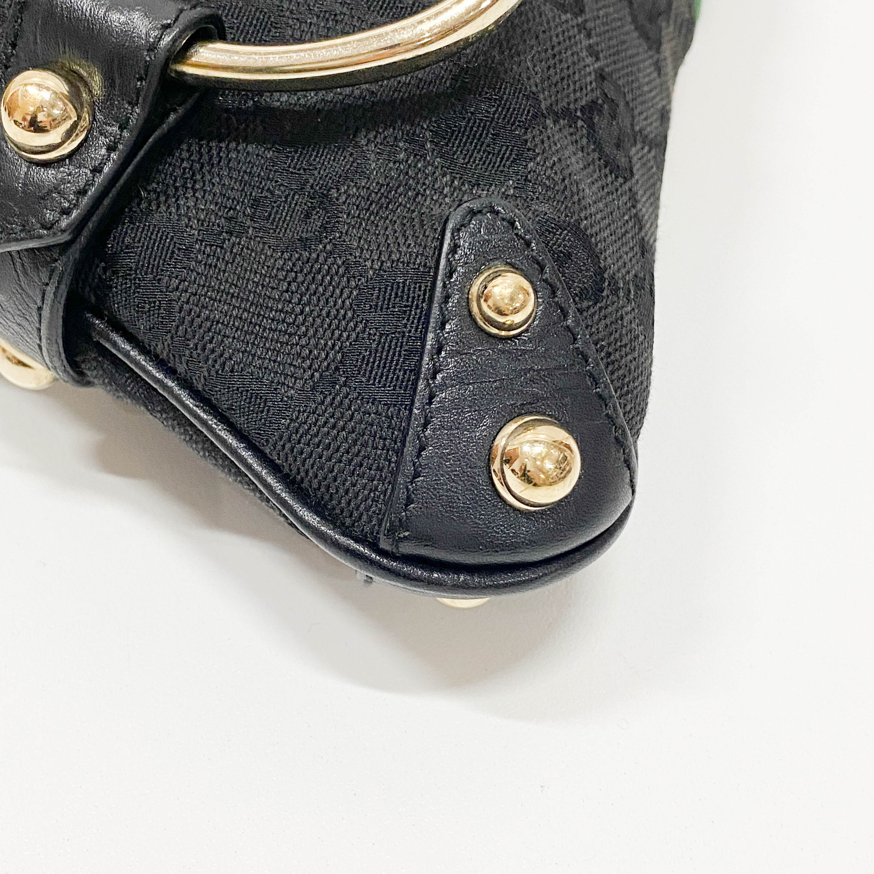 Horsebit Black GG Canvas Chain Shoulder Bag