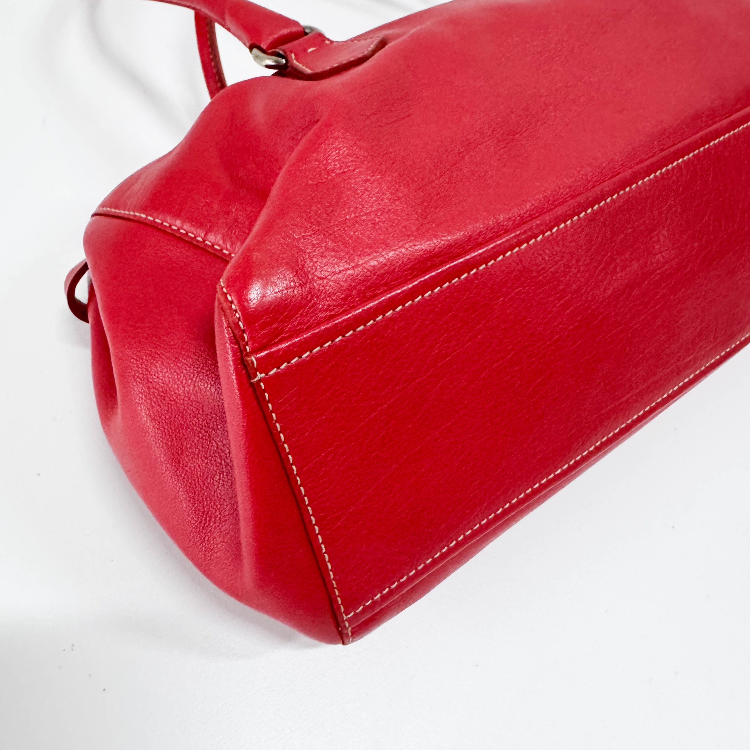Red Leather Shoulder Bag