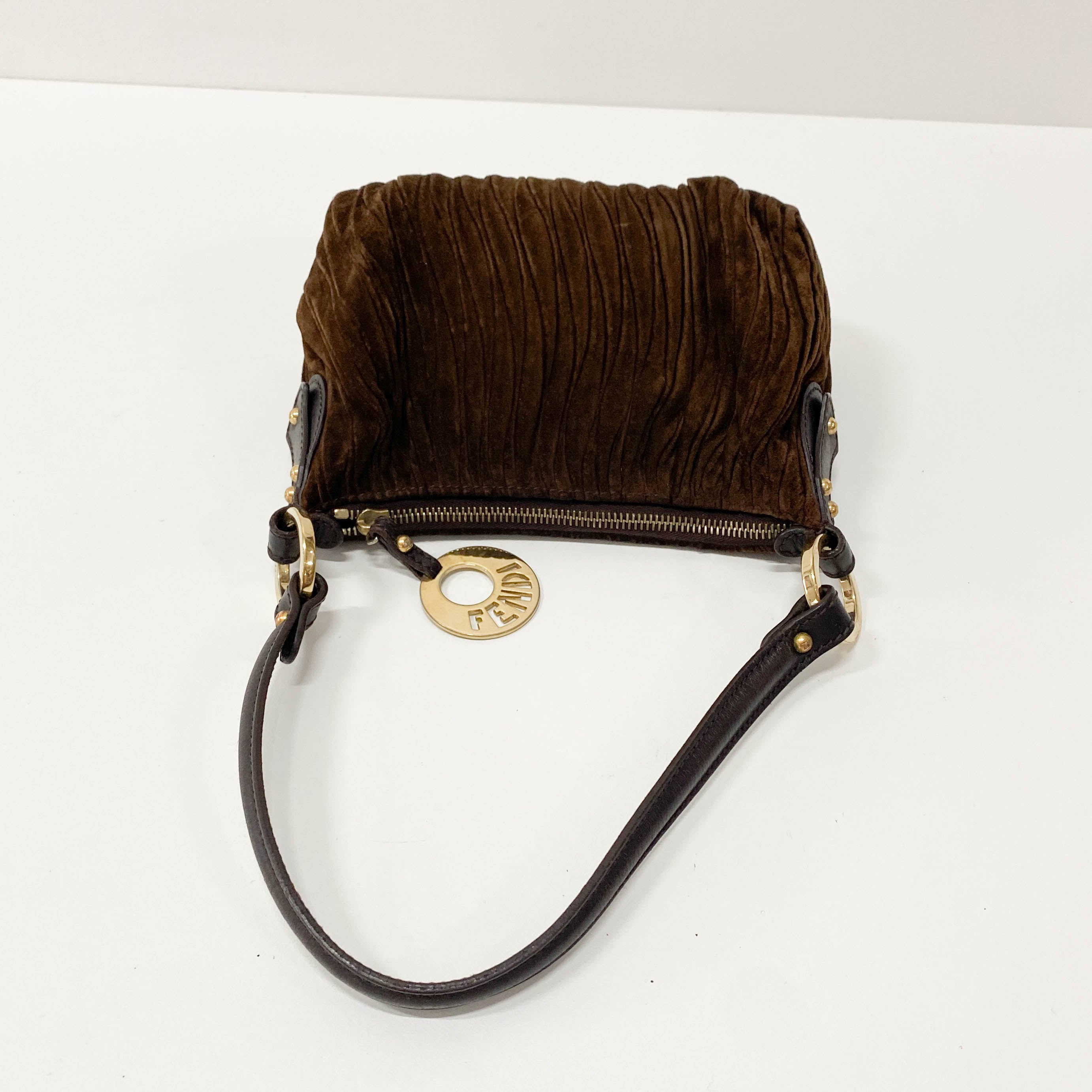 Brown Suede Mini Shoulder Bag