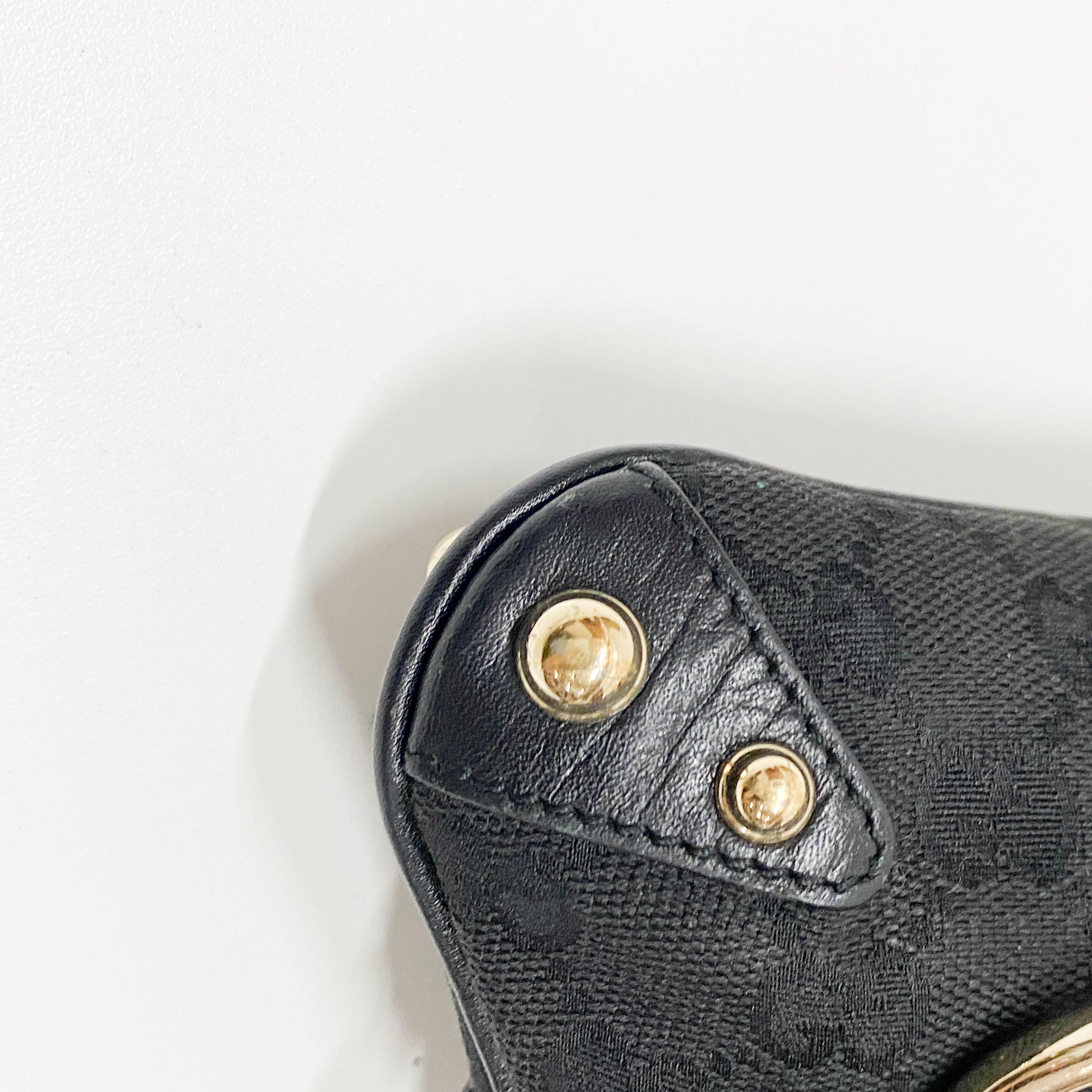 Horsebit Black GG Canvas Chain Shoulder Bag