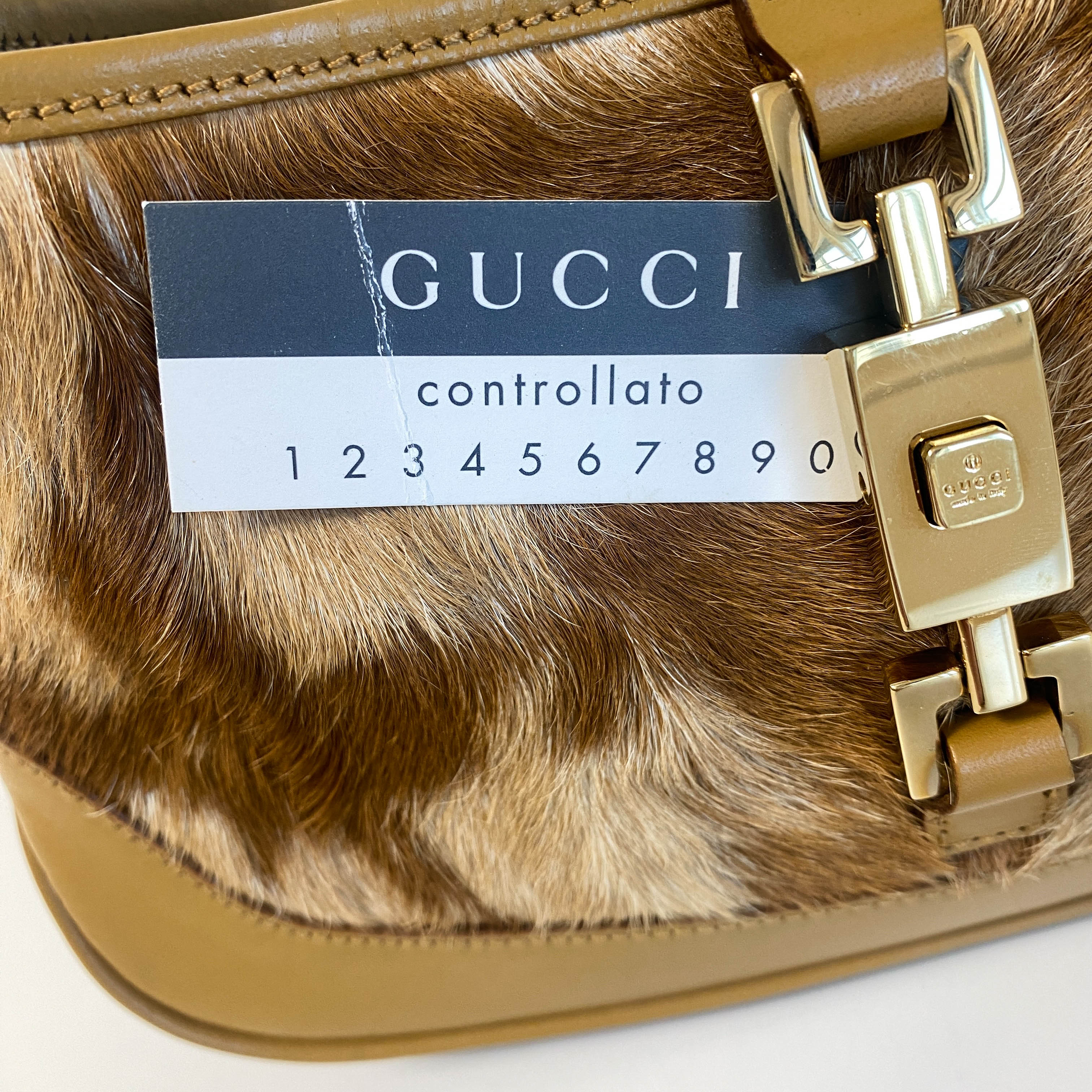 Jackie Brown Leather and Fur Shoulder Bag