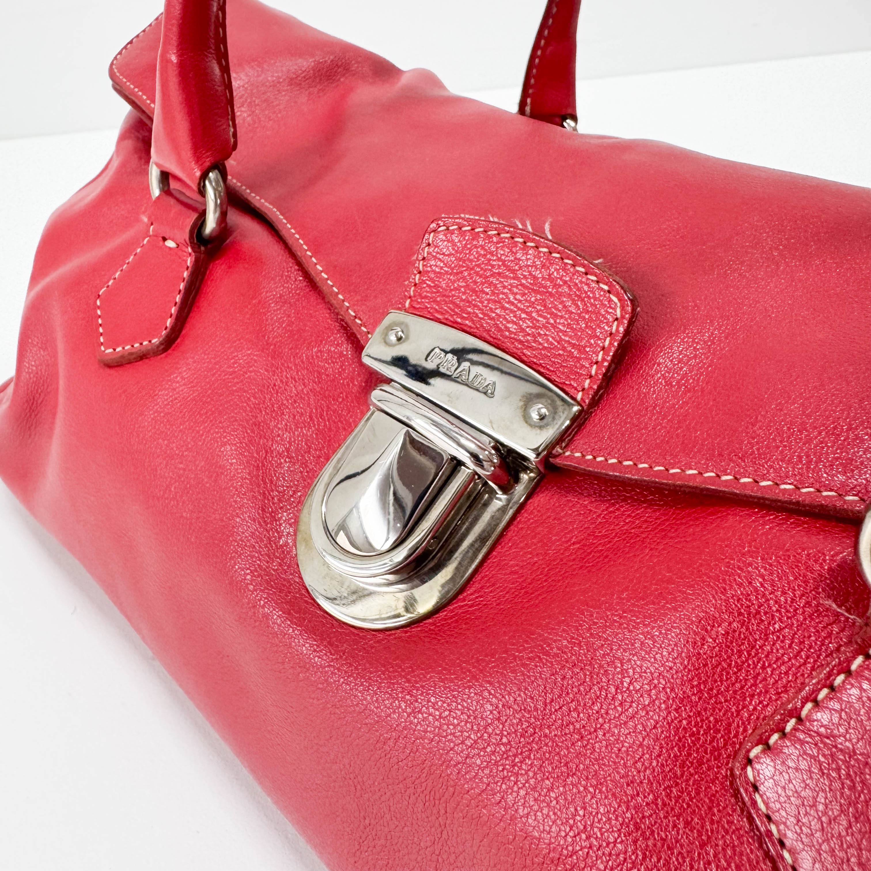 Red Leather Shoulder Bag