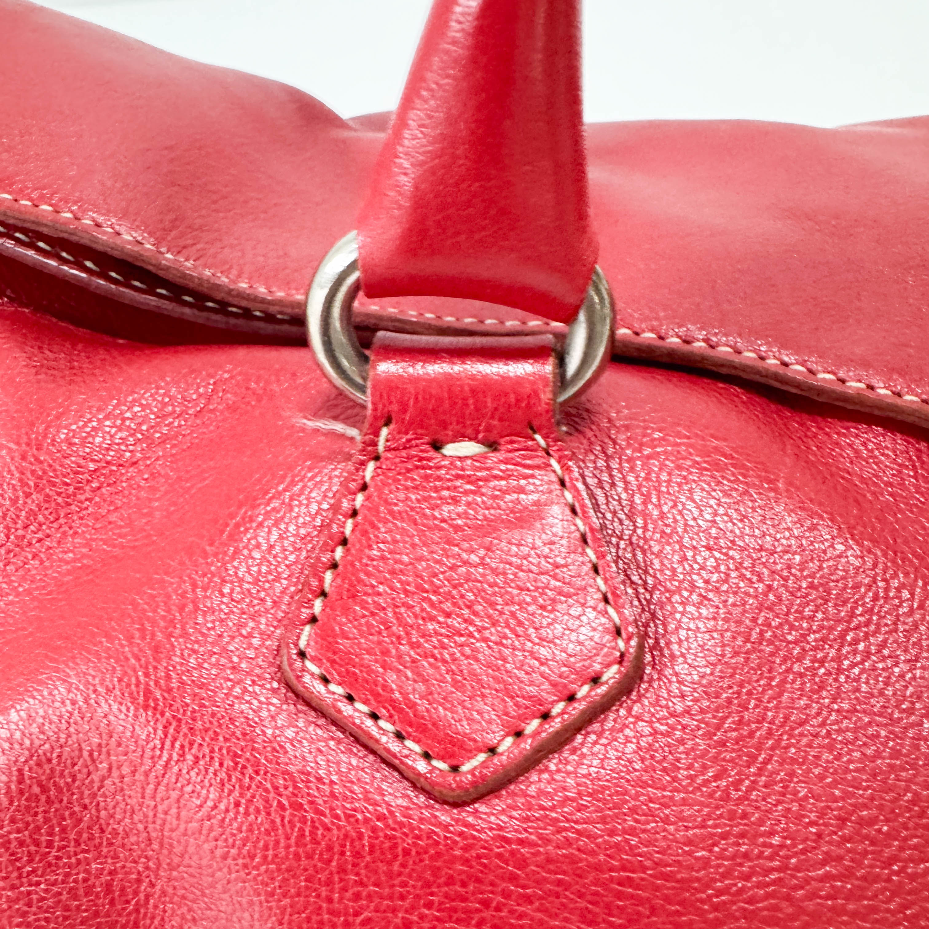 Red Leather Shoulder Bag